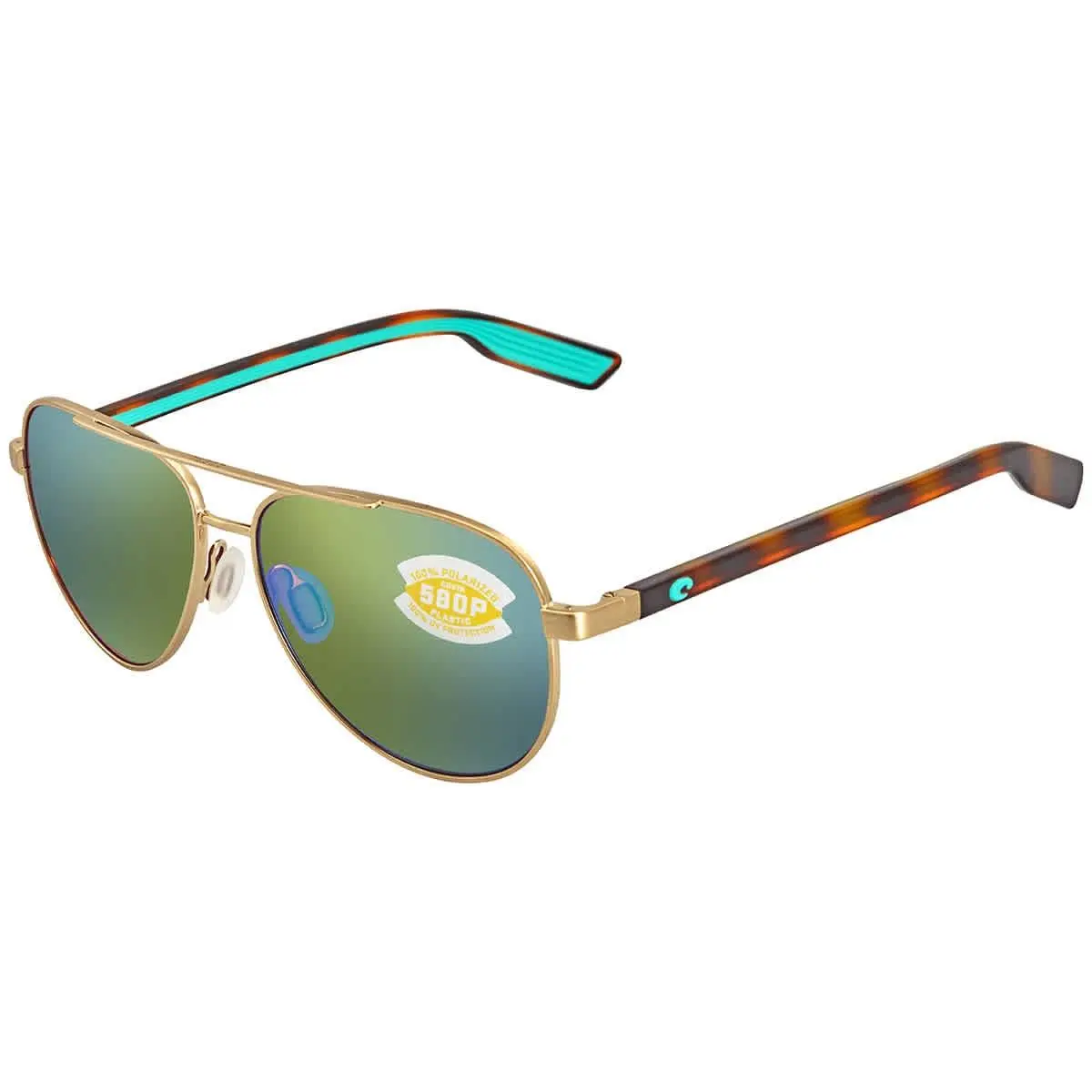 Peli Green Mirror Polarized Polycarbonate Unisex Sunglasses Pel by Costa Del Mar