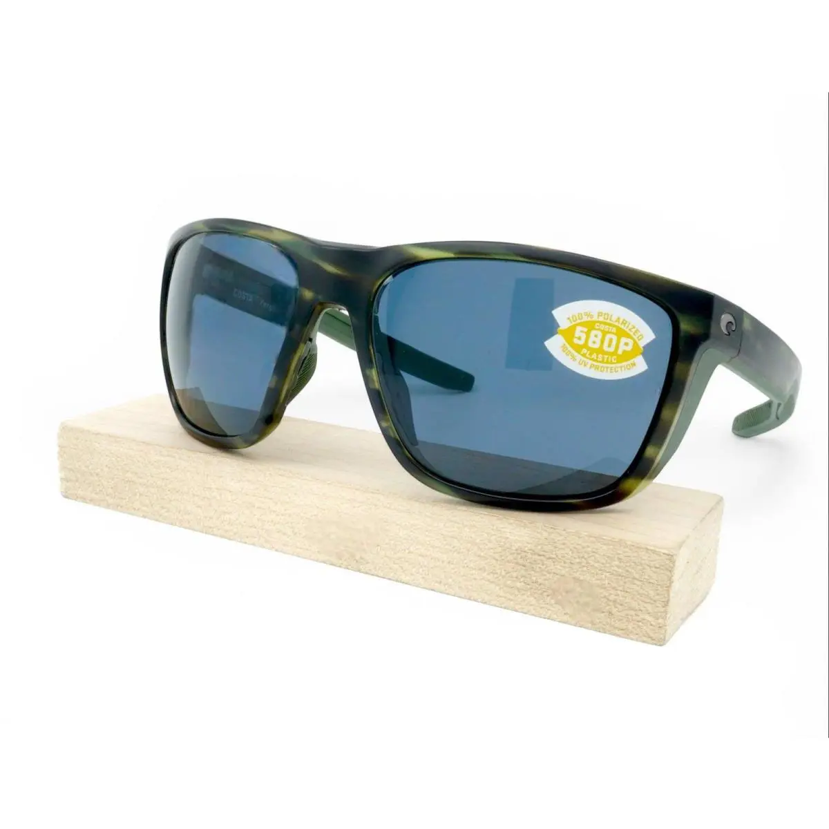 6S9002-15 Unisex Costa Ferg Polarized Sunglasses - Frame: Green, Lens: Blue