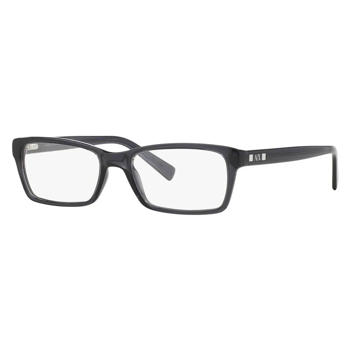Man Eyeglasses 0AX3007 8005 53mm Shiny Transparent Grey by Armani Exchange
