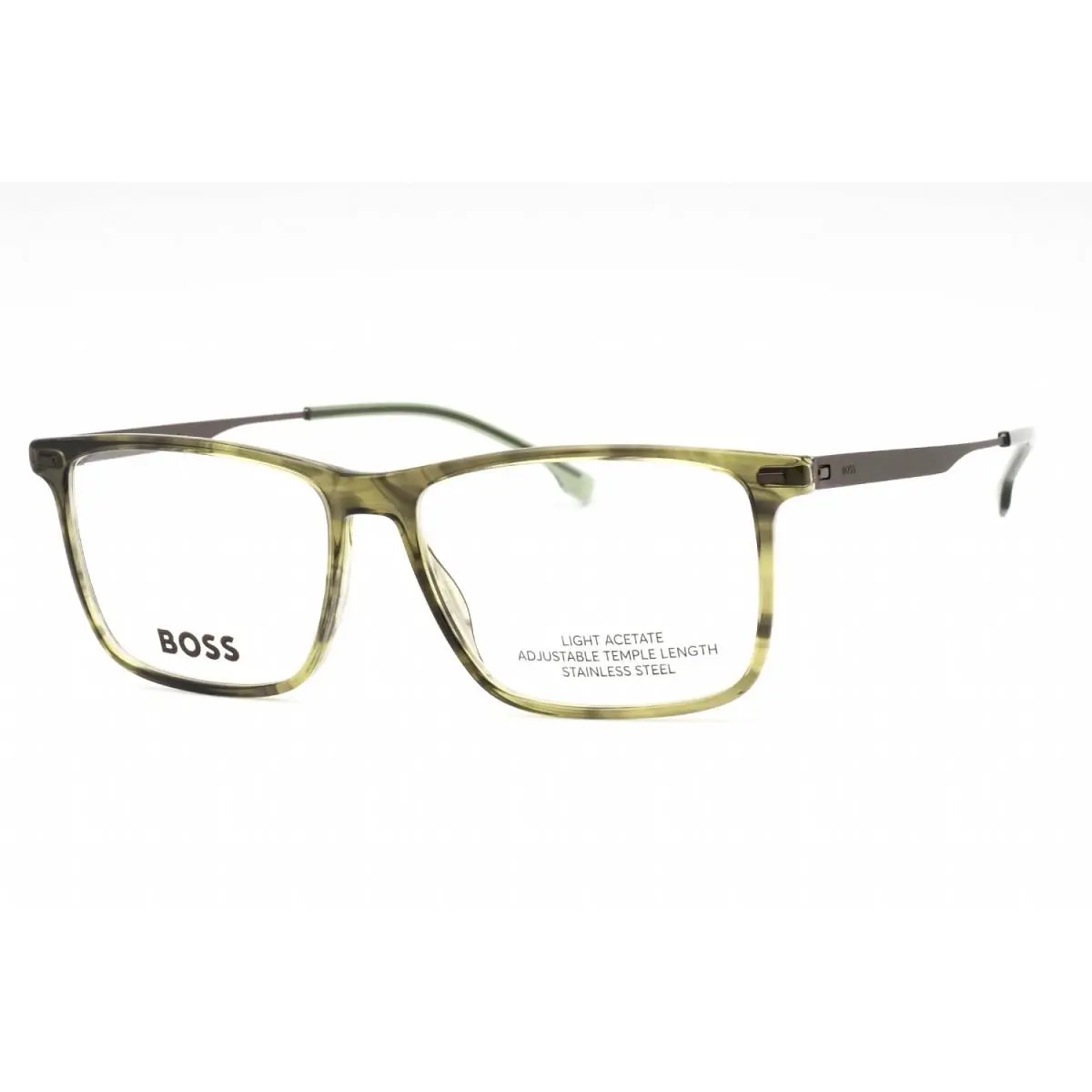 Hugo Boss Boss 1642 0XYG 00 Ruthenium Green Horn 55mm Eyeglasses - Frame: Ruthenium Green Horn, Lens: Cler Demo Lenses, code: 0XYG00