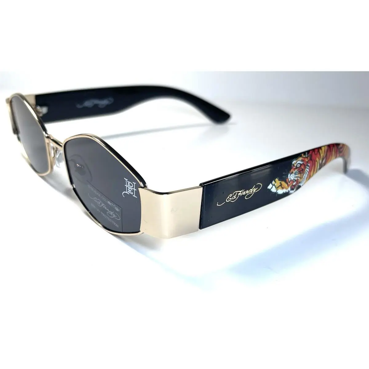 ED Hardy Black Gold Multicolor Classic Tiger Unisex Sunglasses + Case by Ed Hardy