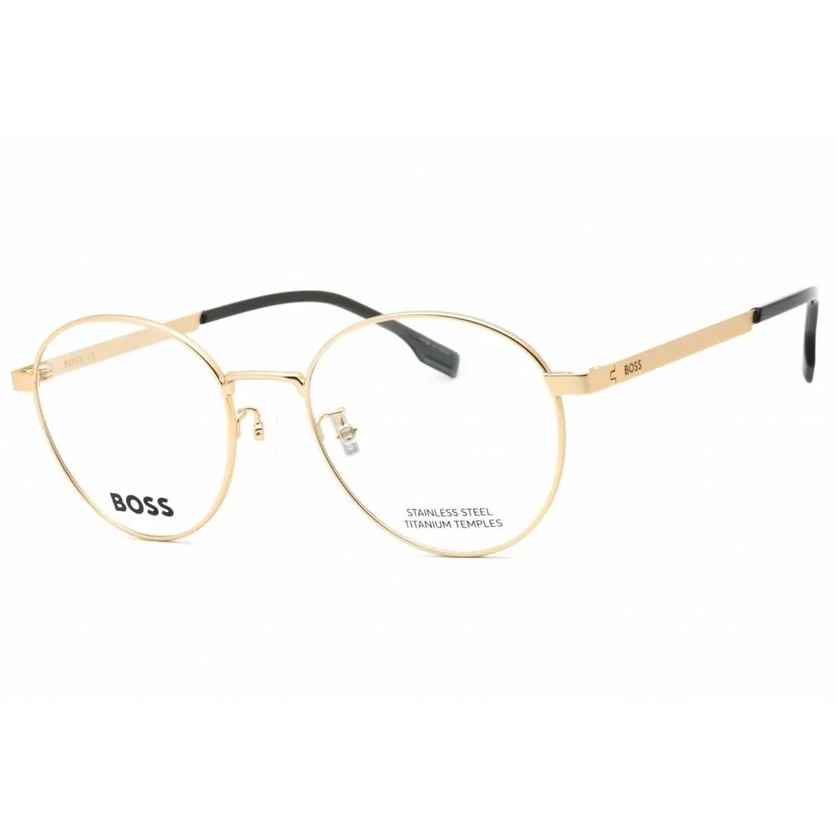 Hugo Boss Men`s Eyeglasses Matte Gold Metal Round Full Rim Boss 1475/F 0AOZ 00 - Frame: Matte Gold, Lens: Clear Demo