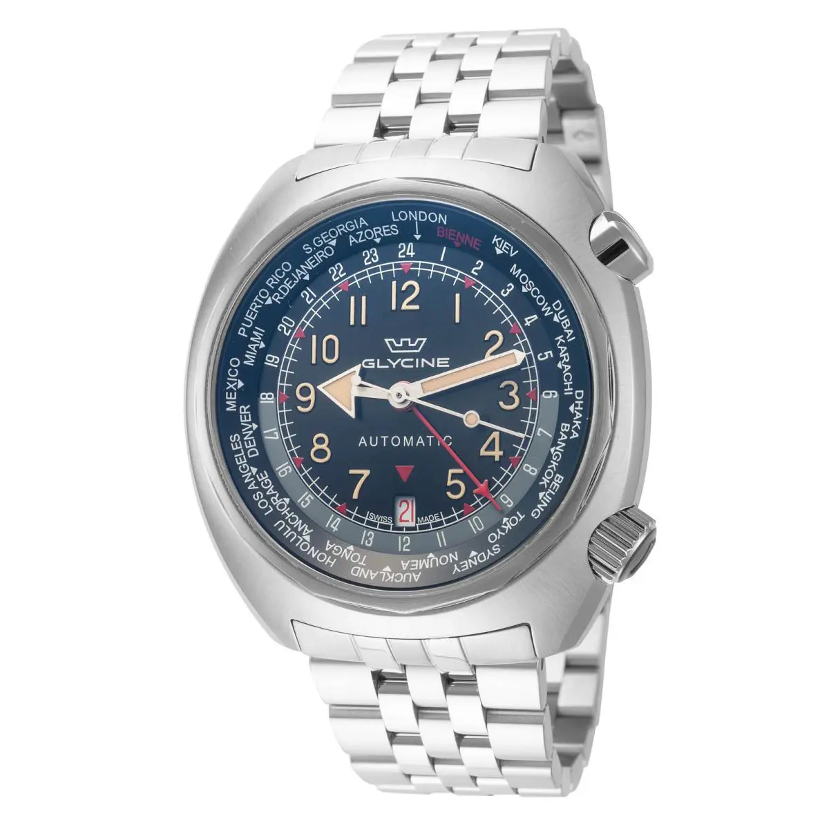 Glycine Men`s Airman Sst Gmt 43mm Automatic Watch GL0311