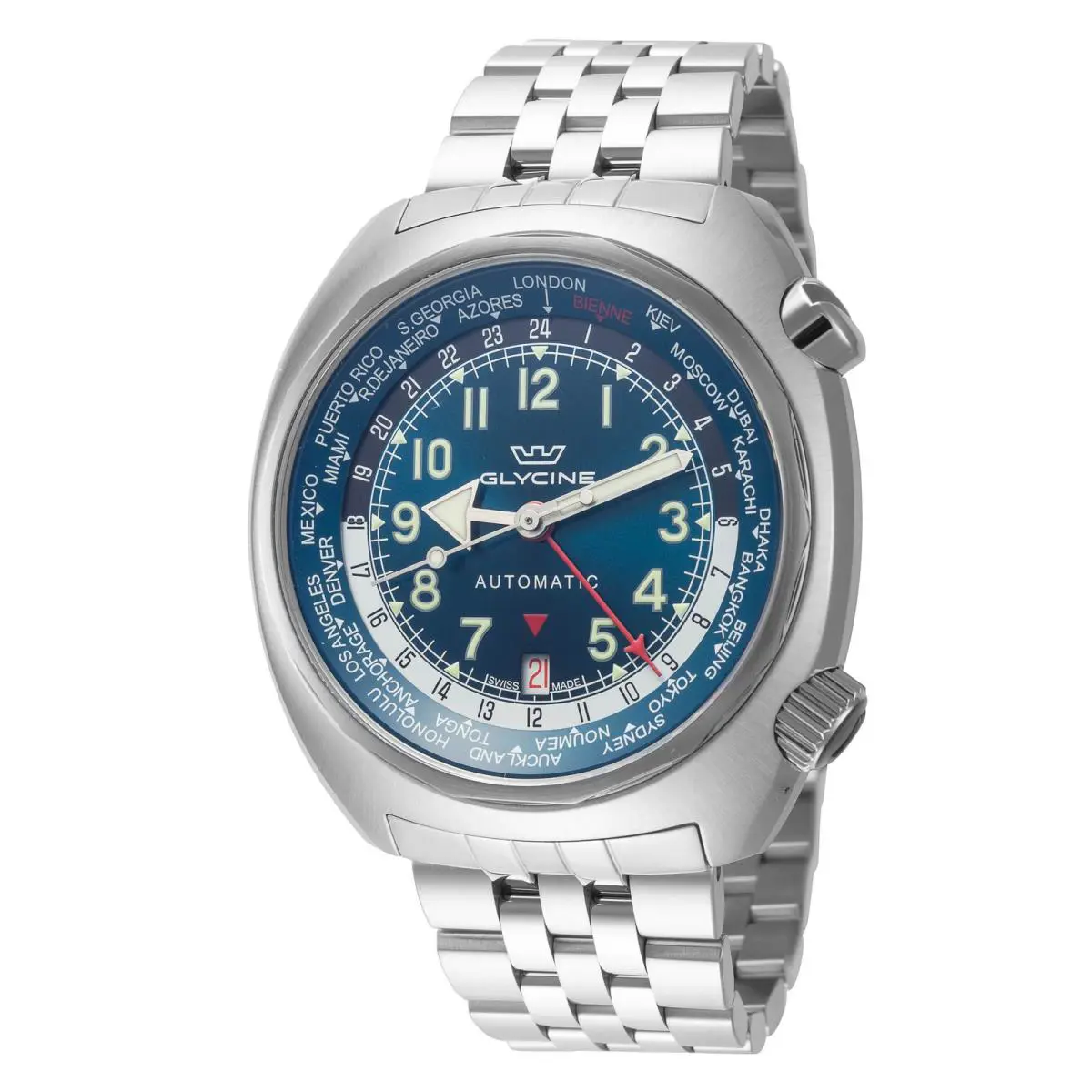 Glycine Men`s Airman Sst Gmt 43mm Automatic Watch GL0310
