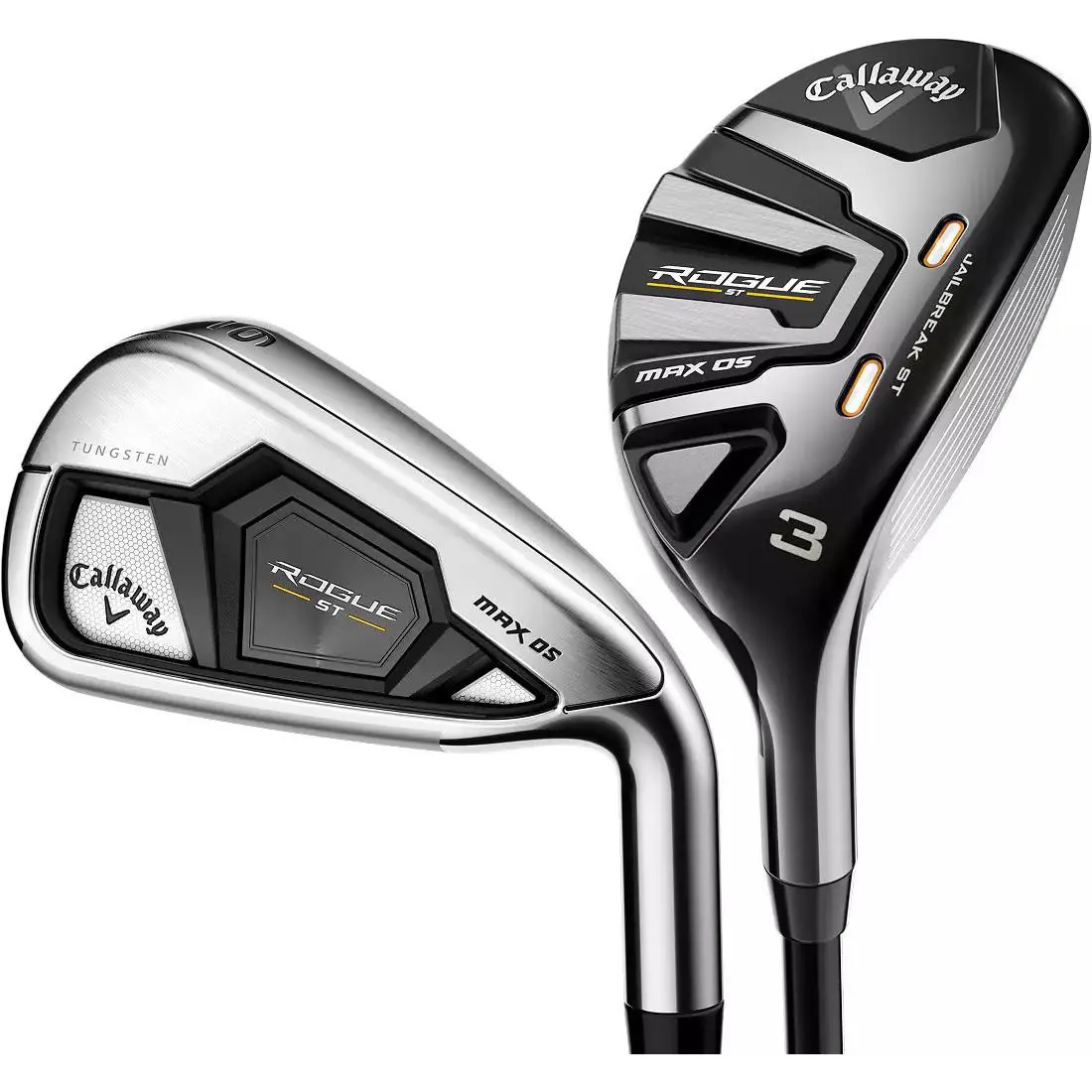 Callaway Rogue ST Max OS Hybrid/irons LH 4H-9 PW AW Regular Flex Graphite - Lie Angle: Black