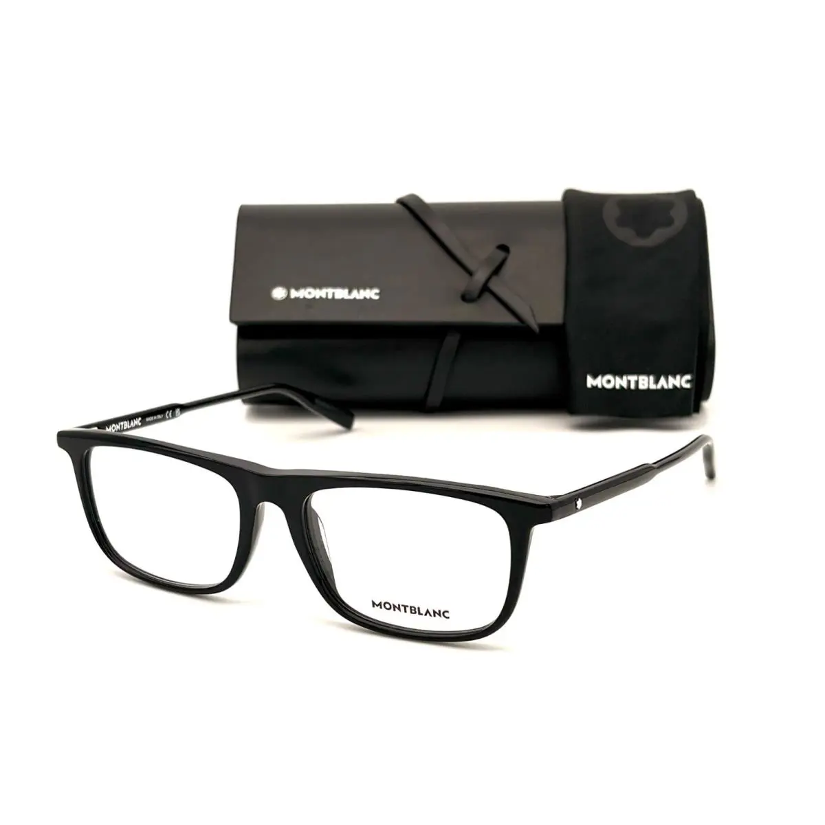Montblanc Mont Blanc MB0012O 005 Black / Clear Lens 56mm Eyeglasses