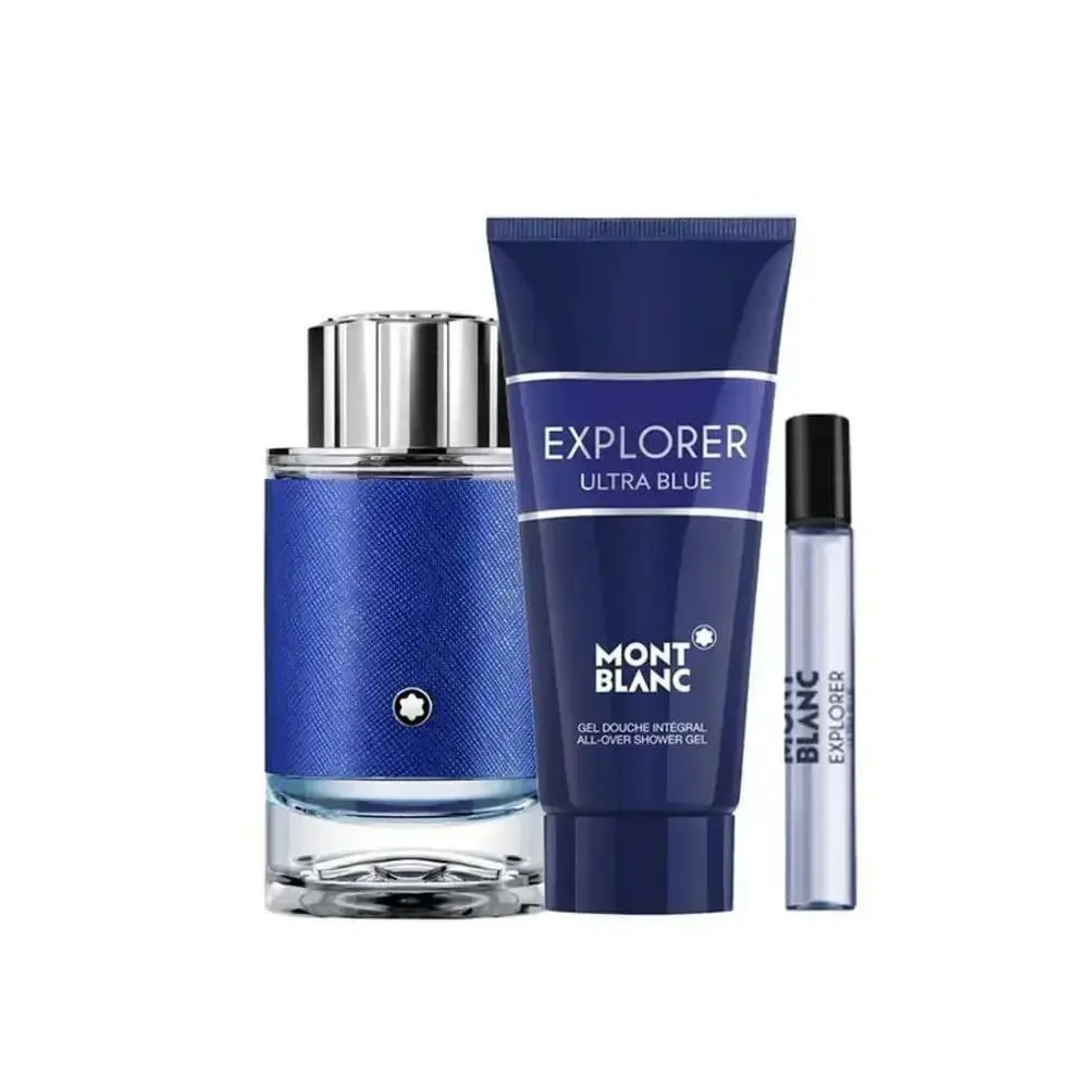 Montblanc Set-mont Blanc Explorer Blue M 3pc. Set 3.4 Edp Spr/ 7.5 Ml/ 3.4 Shower Gel