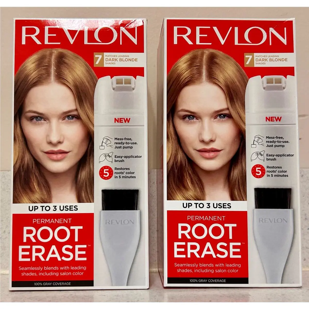 2 Revlon Root Erase Permanent 7 Dark Blonde Grey Coverage