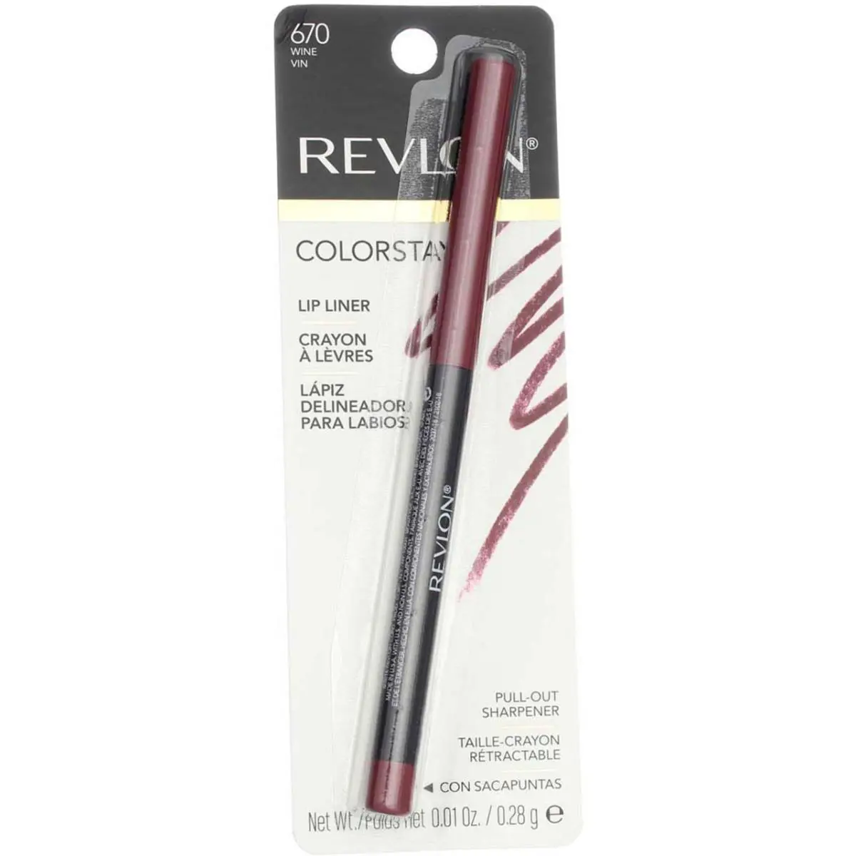 4 Pack Revlon Colorstay Lipliner Wine 670 0.01 oz