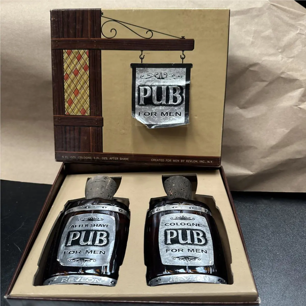 Vintage Revlon Pub Cologne 5 OZ After Shave 5 OZ Splash W/ Box