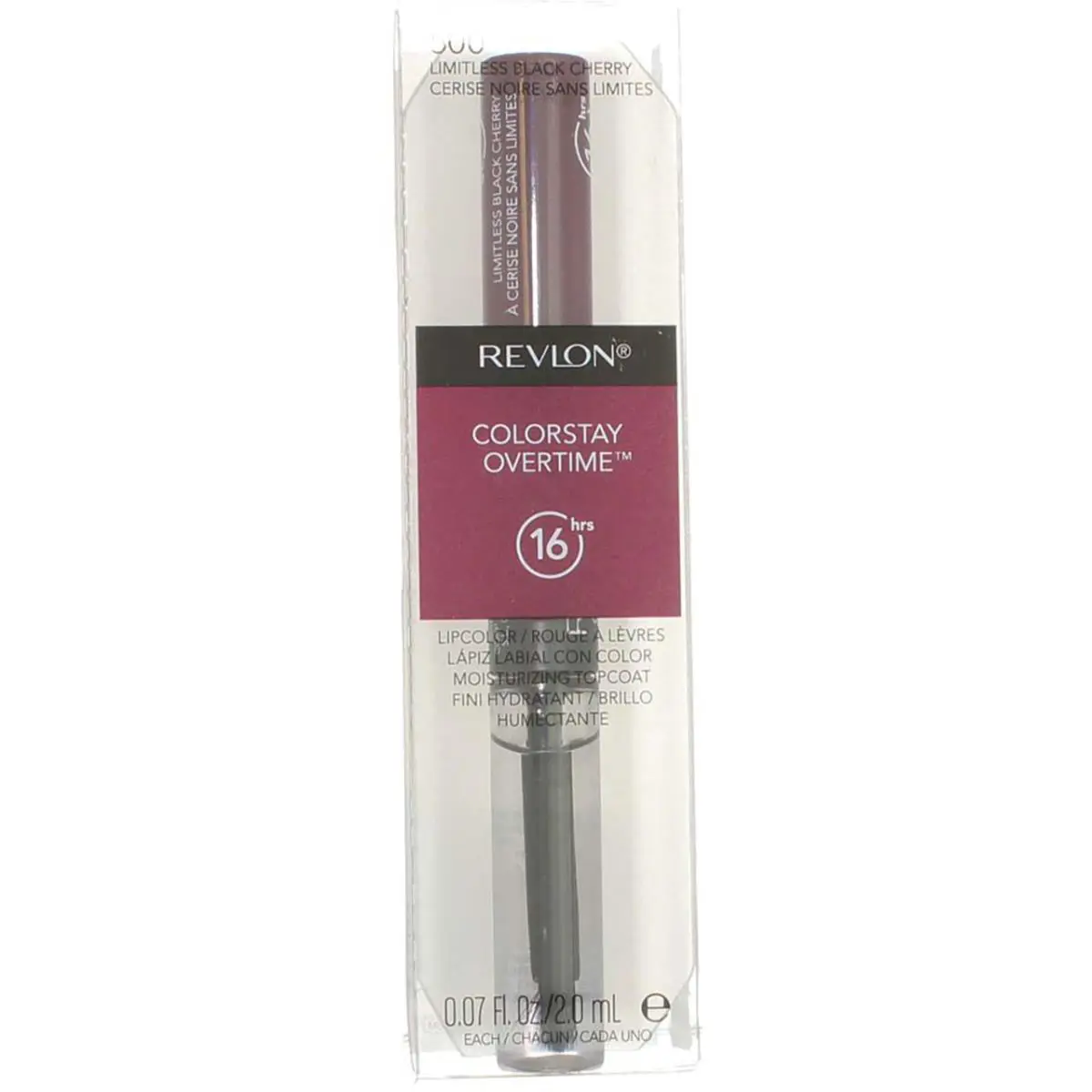 4 Pack Revlon Colorstay Overtime Lipcolor Limitless Black Cherry 500 0.07 - Black