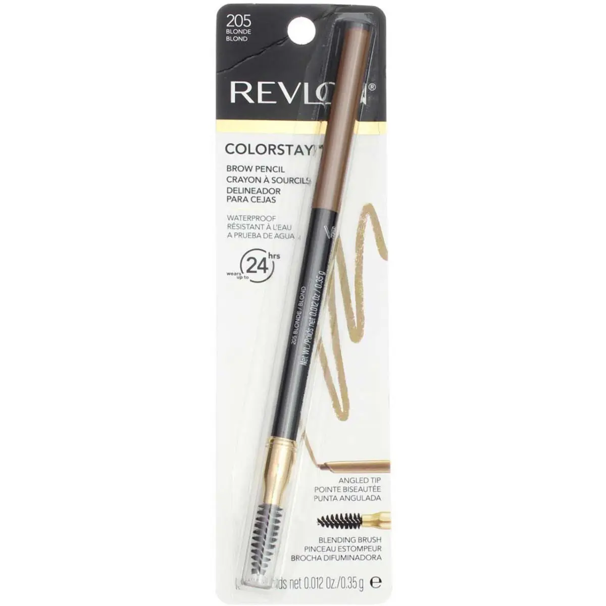 4 Pack Revlon Colorstay Waterproof Brow Pencil Blonde 205 0.012 oz