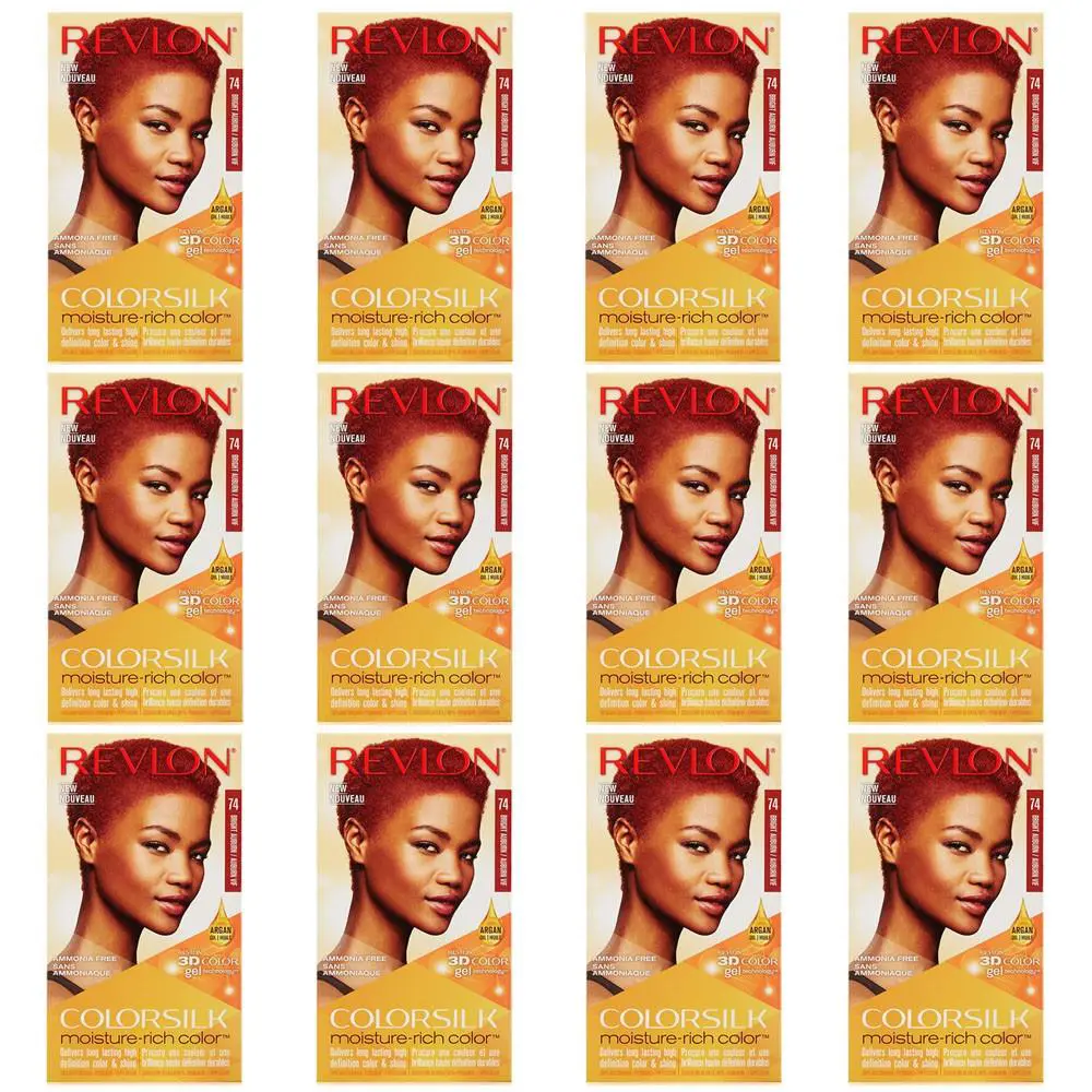 Pack of 12 Revlon Colorsilk Moisture Rich Hair Color Bright Auburn 74