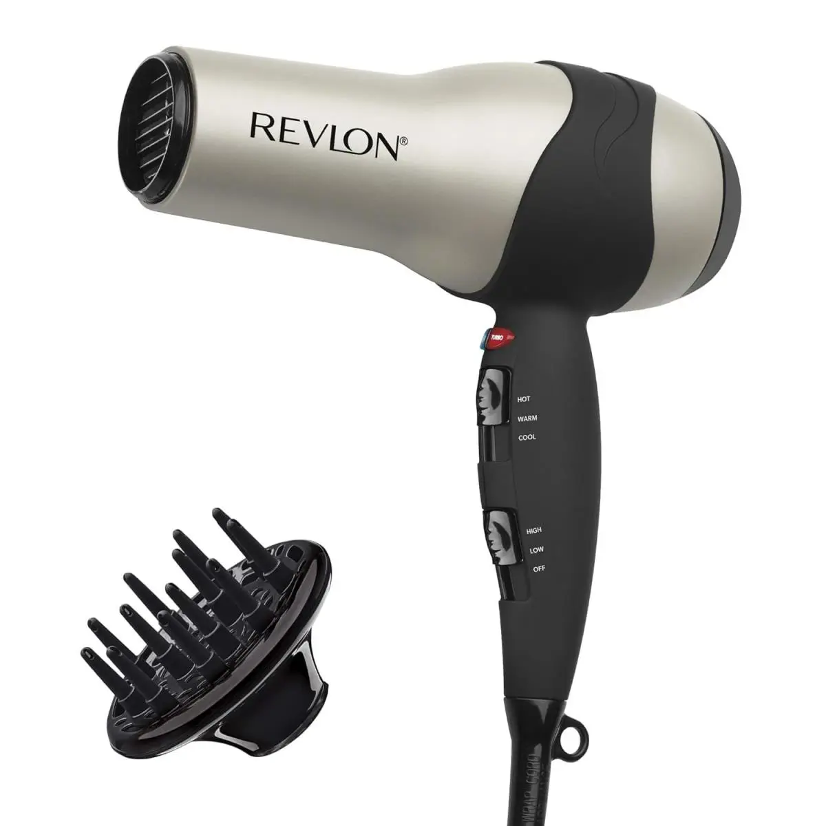 Revlon Turbo Hair Dryer 1875 Watts of Maximum Shine Fast Dry Silver