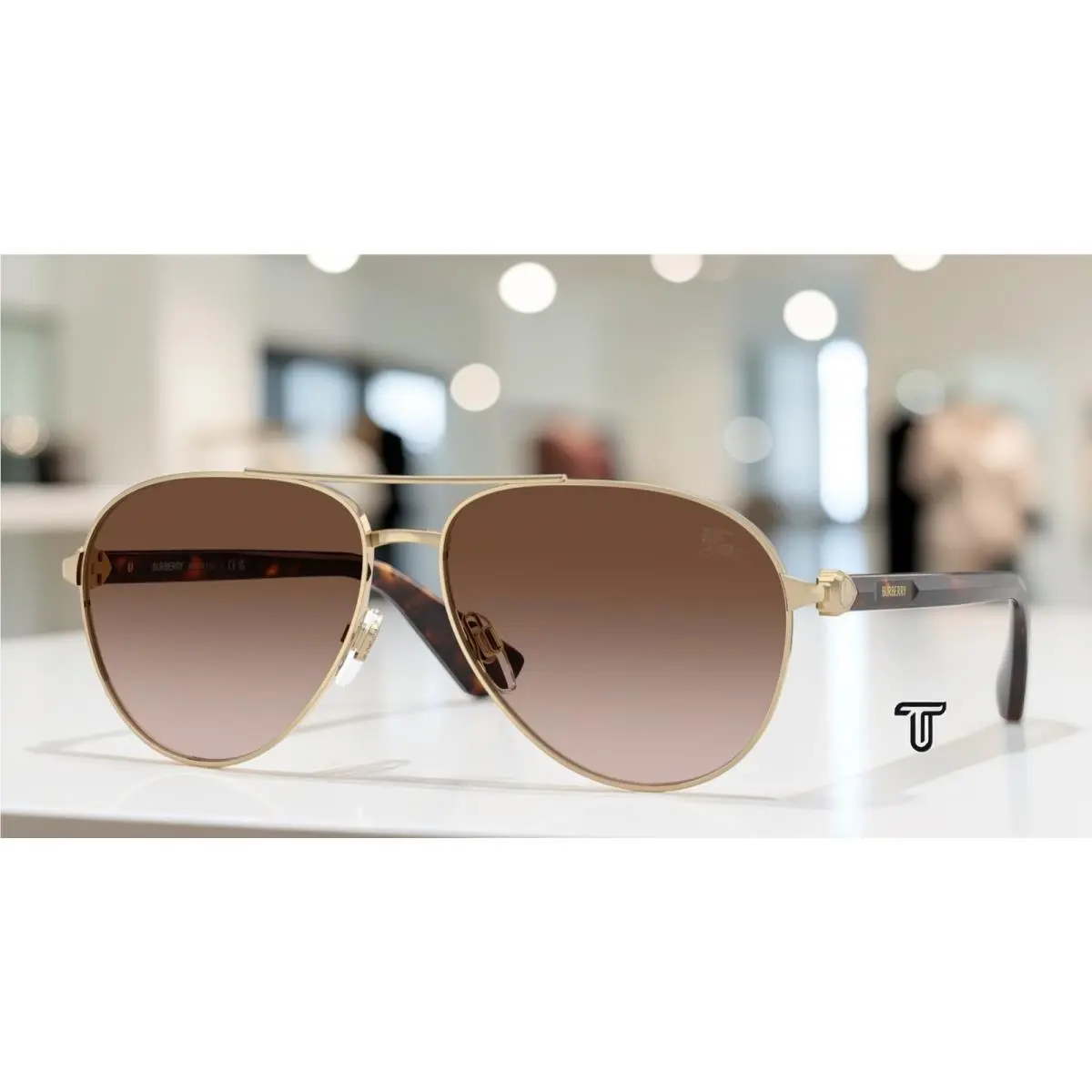 Burberry BE3167 110913 Light Gold Brown Gradient 59 mm Men`s Sunglasses