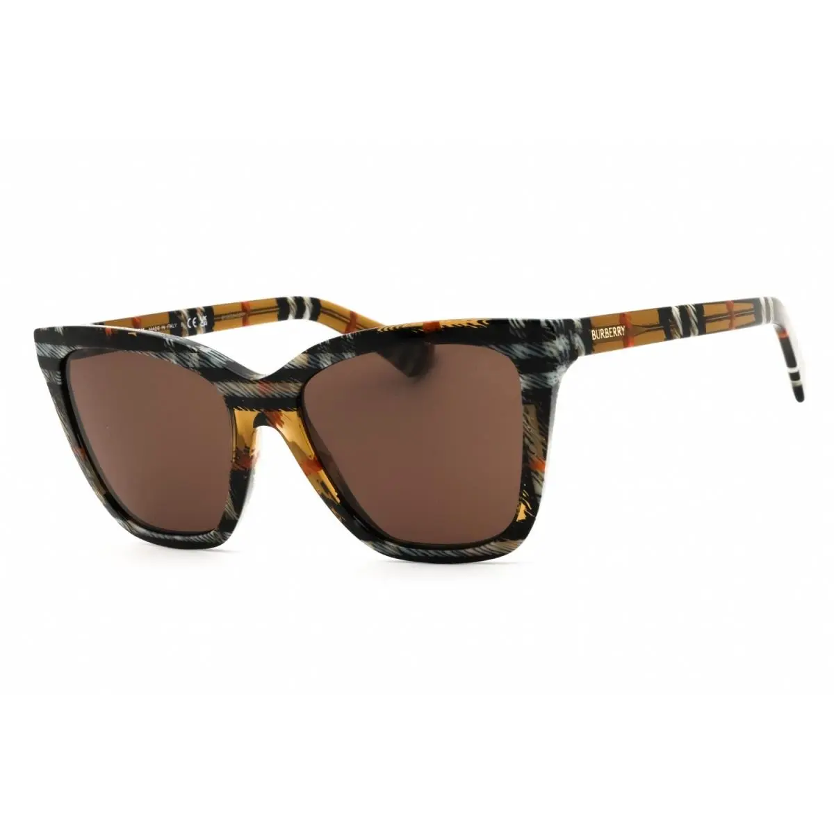 Burberry BE4470 416373 Sunglasses Check Frame Brown Lenses 54mm