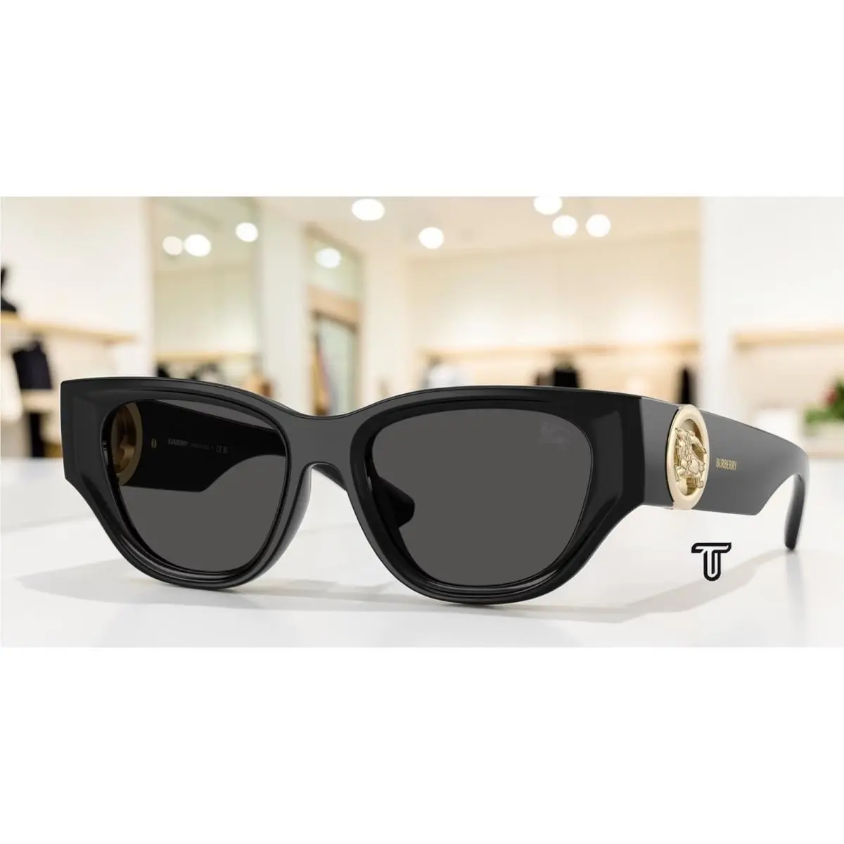 BE4467U 300187 Black Dark Grey 52 mm Women`s Sunglasses by Burberry