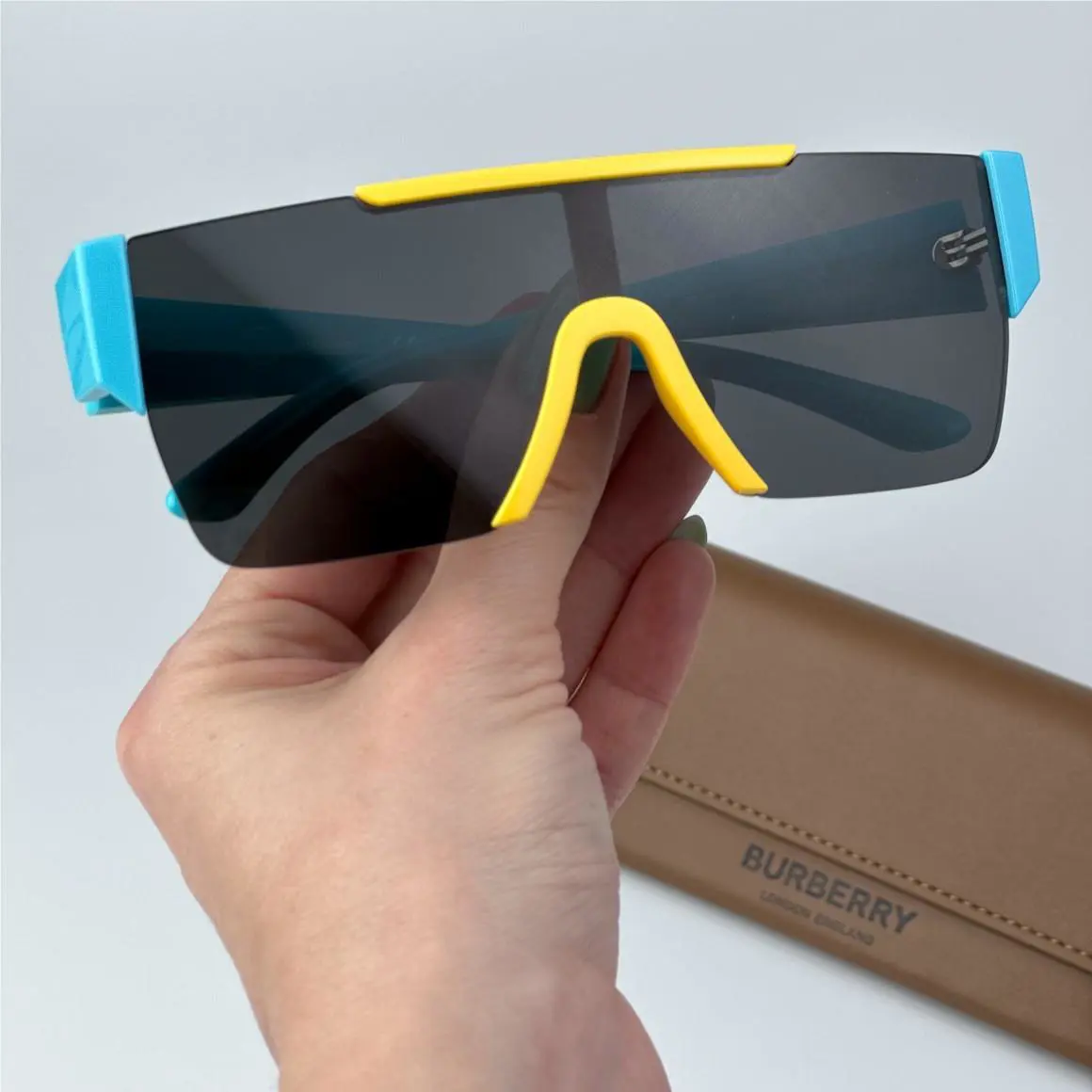 Burberry Girls Sunglasses Yellow Blue Grey Shield JB4387 405087 Kids