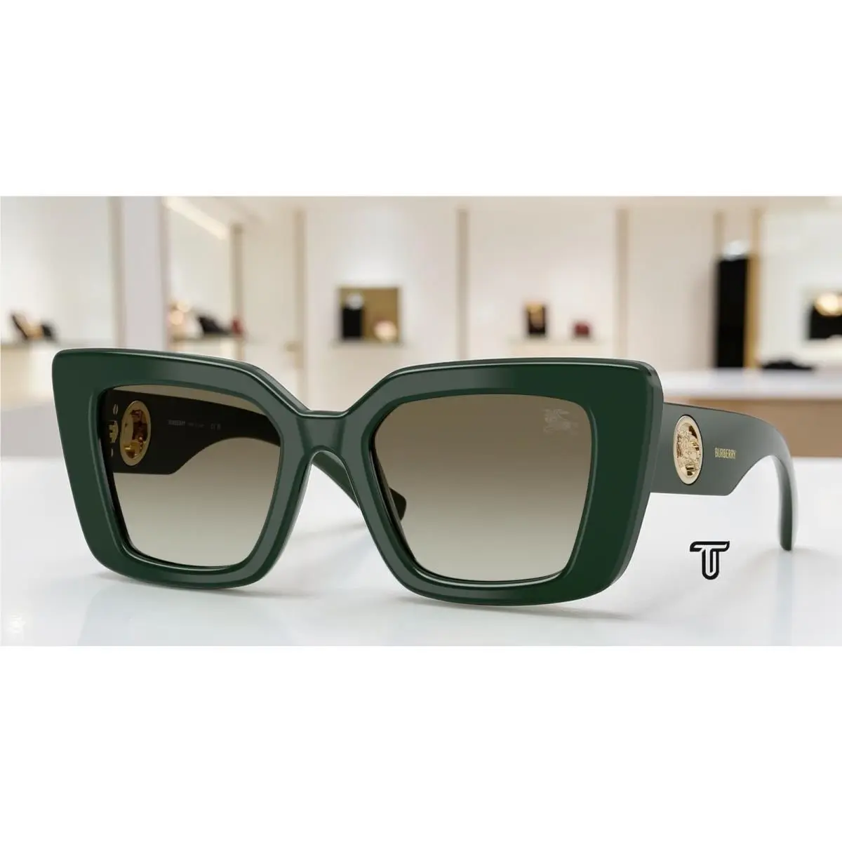 Burberry BE4476 42038E Green Green Gradient 51 mm Women`s Sunglasses
