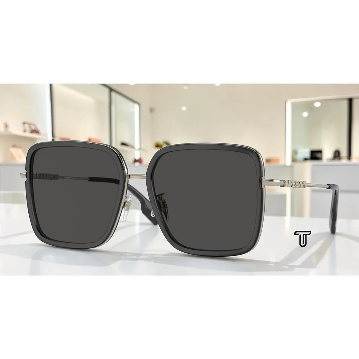 Burberry BE3145D 110987 Dionne Black Dark Grey 58 mm Women`s Sunglasses