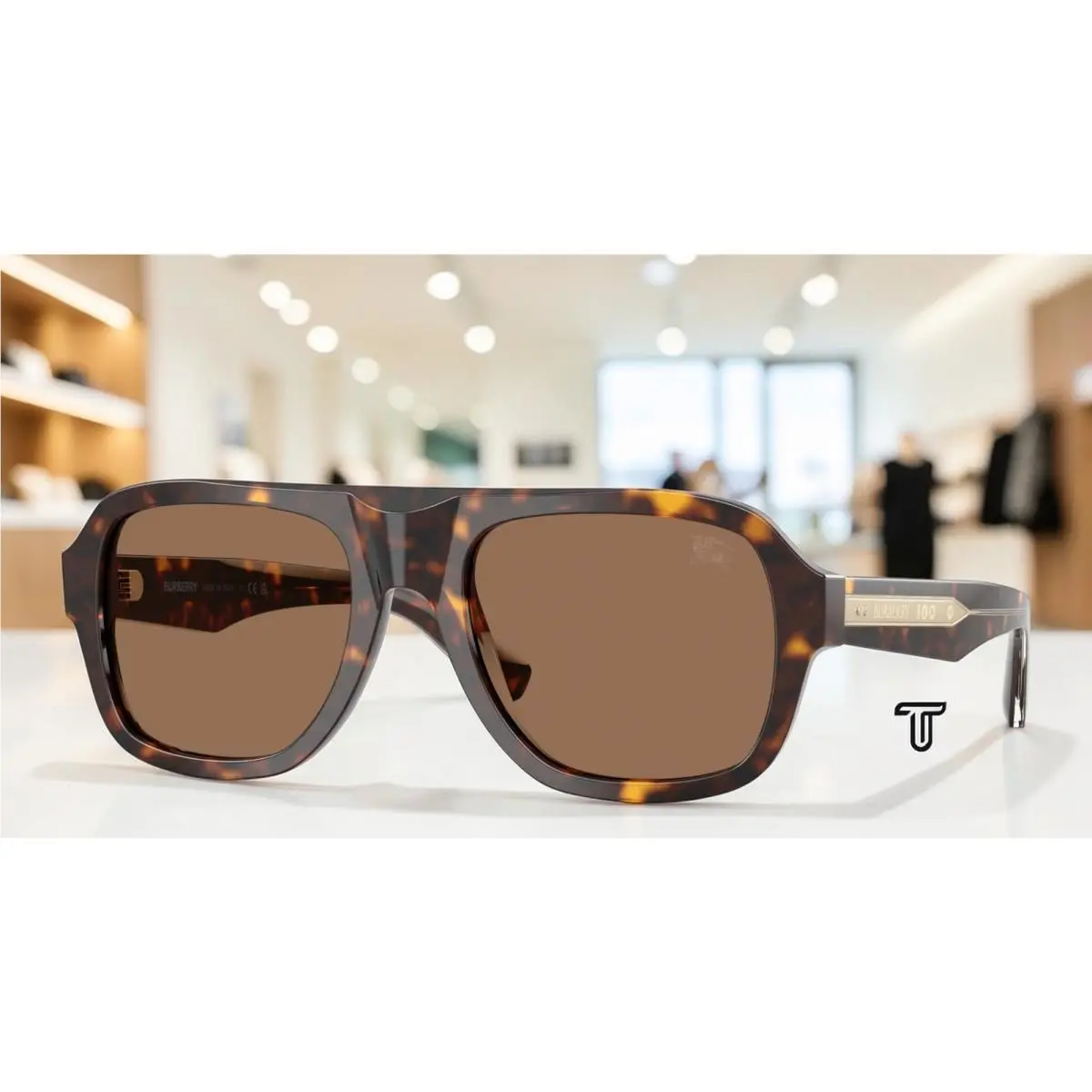 BE4478 420573 Dark Havana Dark Brown 55 mm Men`s Sunglasses by Burberry