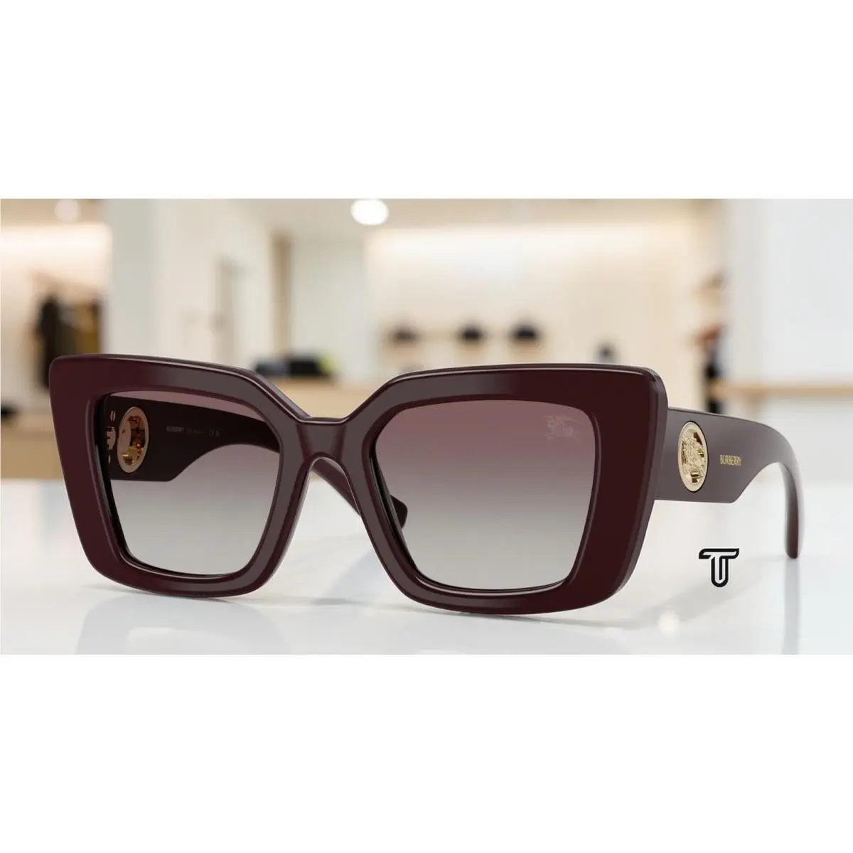 BE4476 42048G Bordeaux Grey Gradient 51 mm Women`s Sunglasses by Burberry