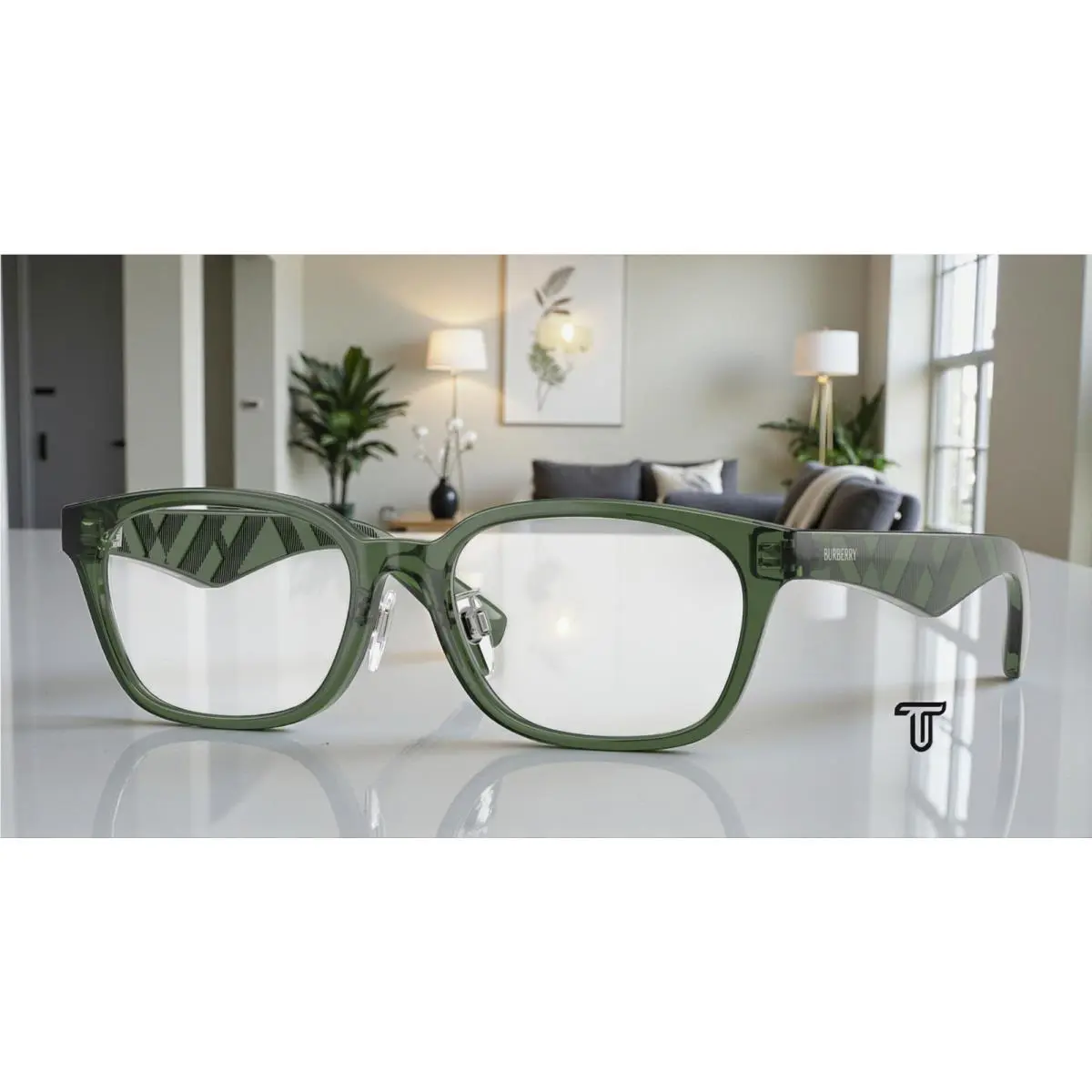 Burberry BE2436D 4174 Green Demo Lens 53 mm Men`s Eyeglasses