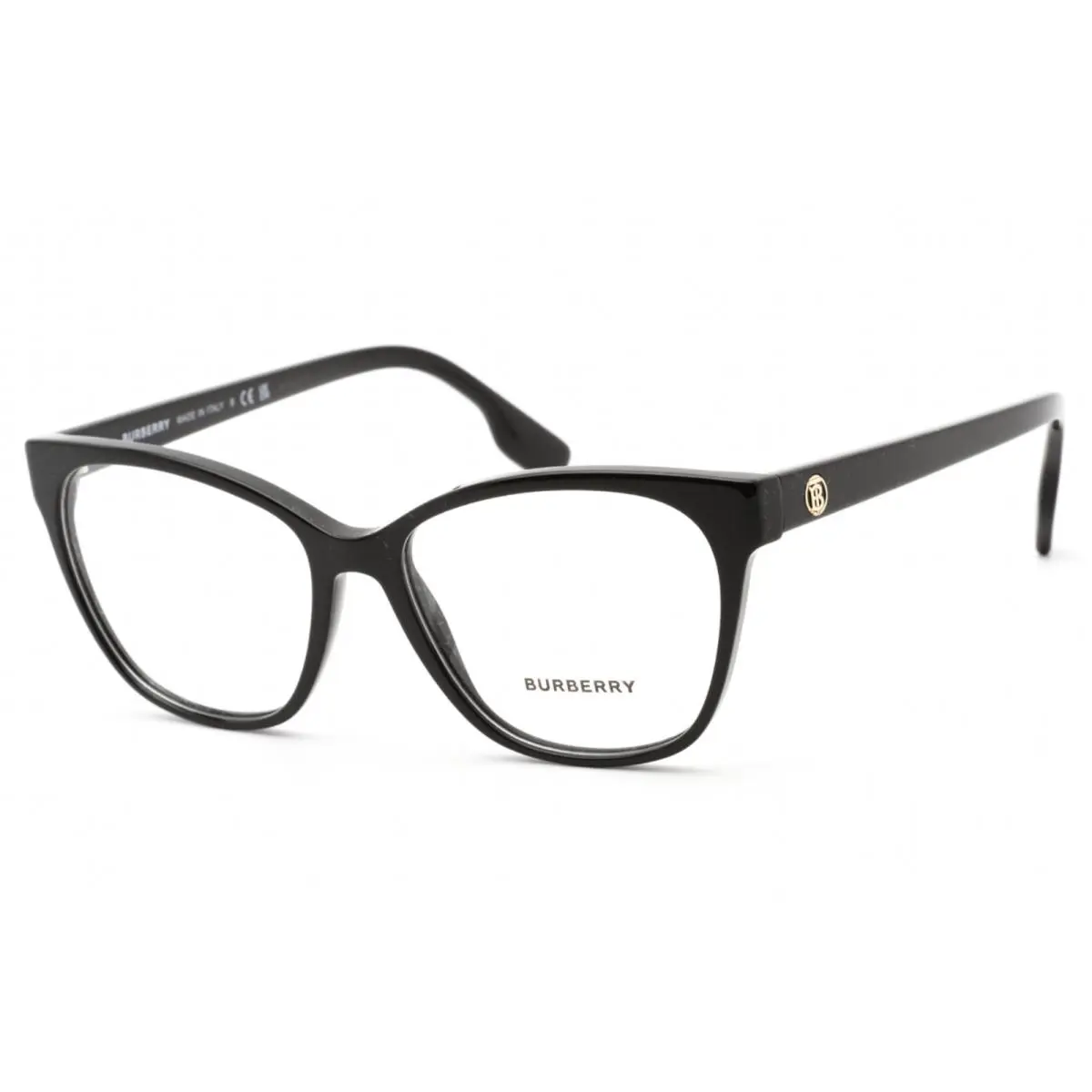 Burberry Eyeglasses B 2345 3001 54-15 140 Shiny Black Gold Cat Eyes Frames