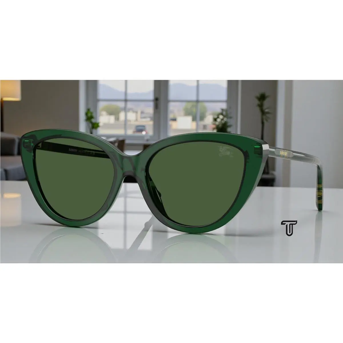 Burberry BE4457 416271 Green Dark Green 55 mm Women`s Sunglasses
