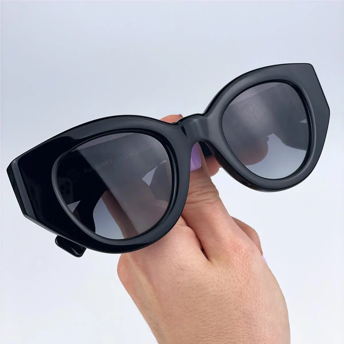 Burberry Women Sunglasses Black Grey Gradient Cat Eye BE4390 Meadow 30018G