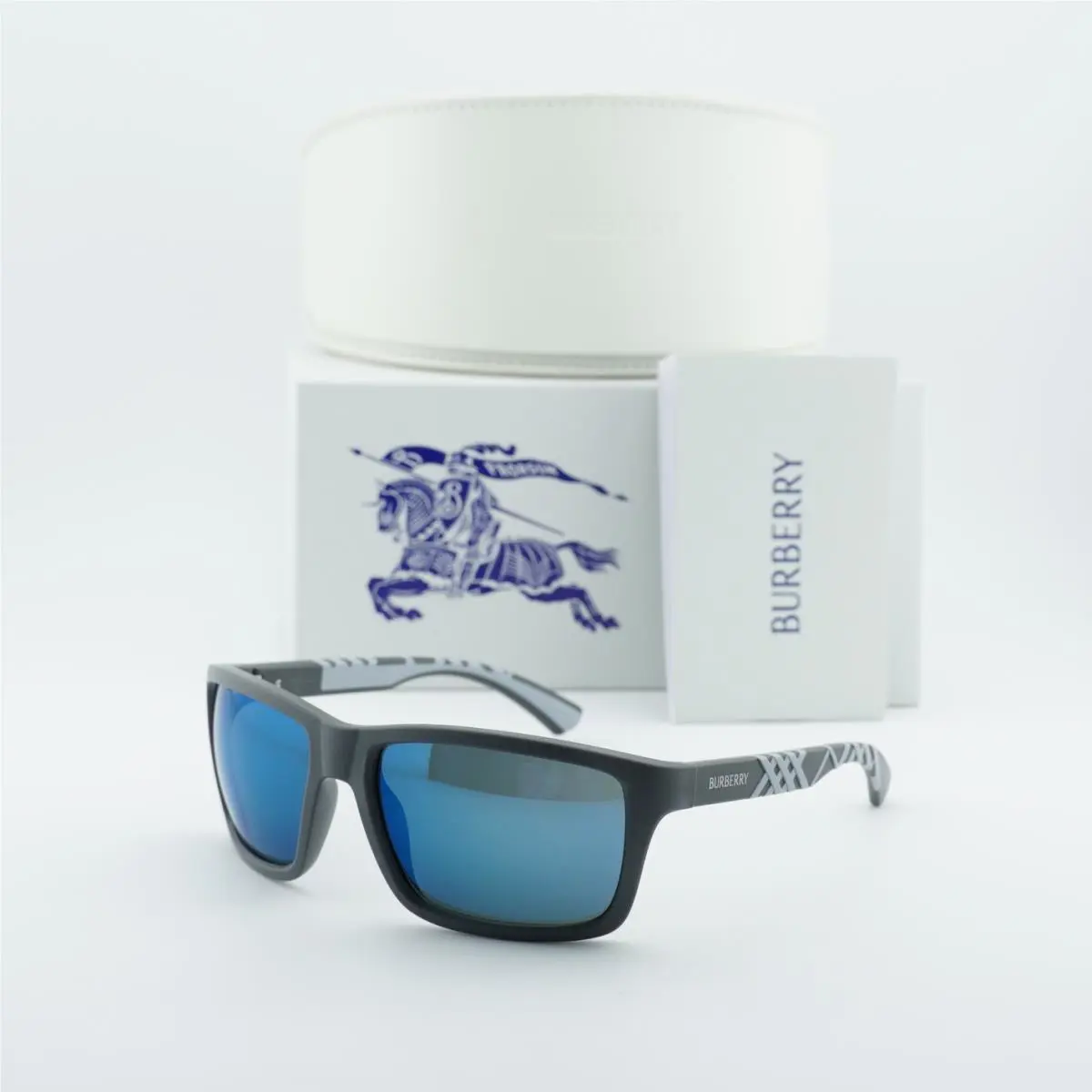 Burberry BE4483 423355 Matte Grey/blue Mirror 60-18-130 Sunglasses