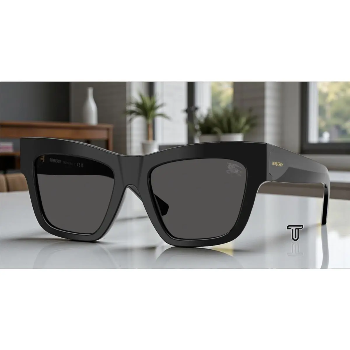 Burberry BE4449F 300187 Black Dark Grey 53 mm Women`s Sunglasses