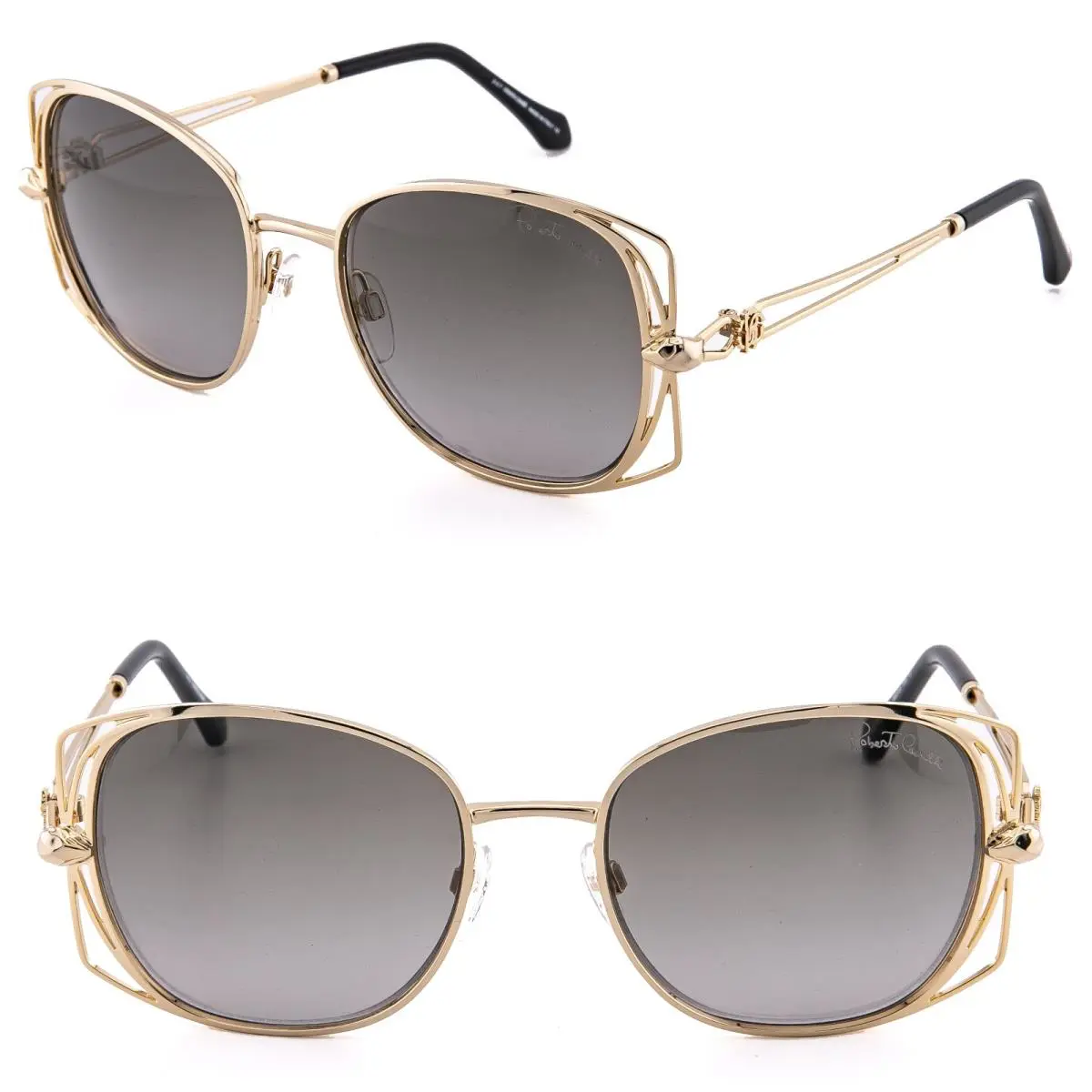 Roberto Cavalli 1031 RC1031 Casentino Metal Gold Gray Gradient Metal Sunglasses