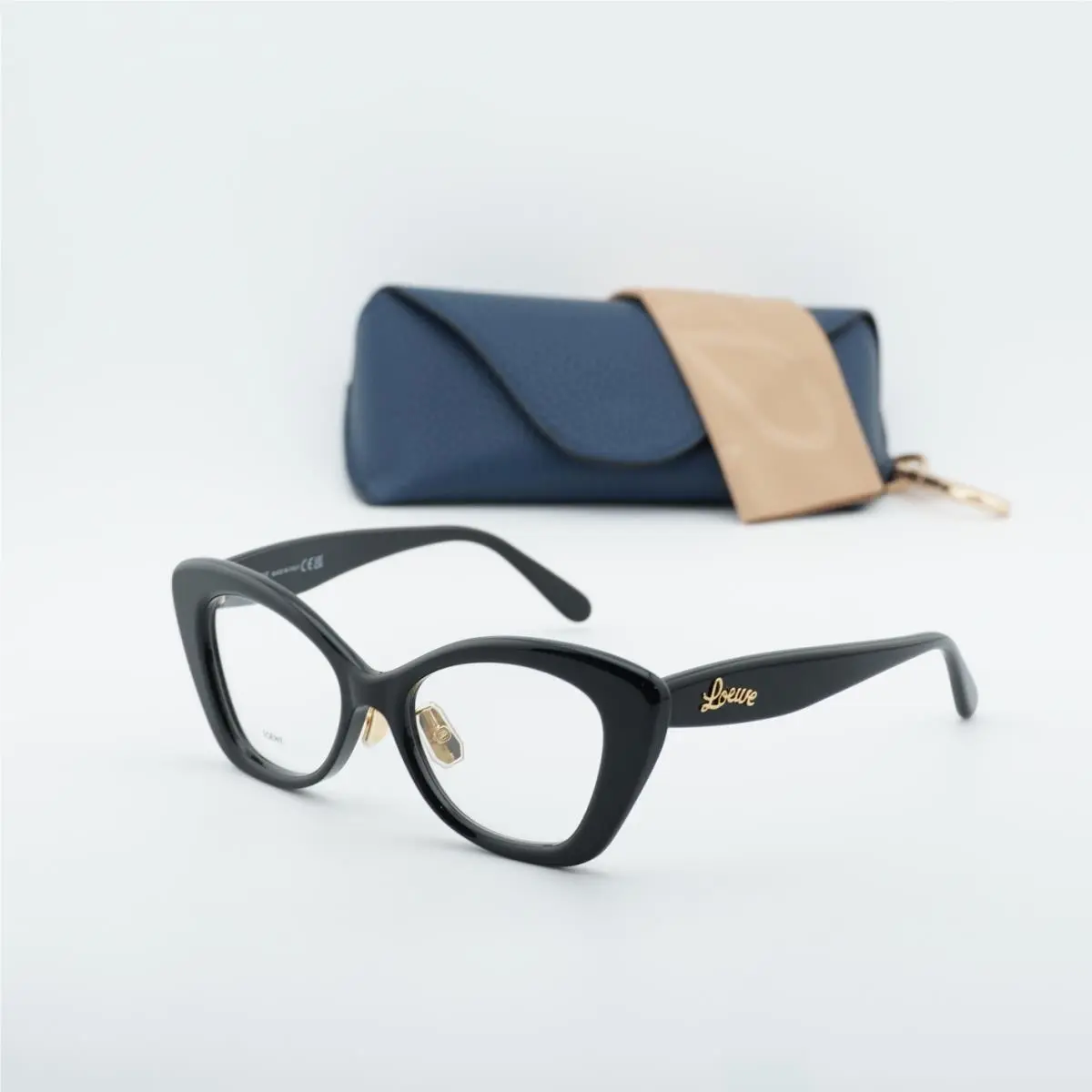 Loewe LW50067F 001 Shiny Black 52mm Eyeglasses