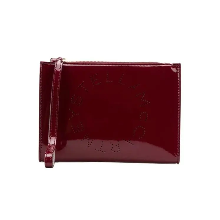 Stella Mccartney Logo Zip Pouch Bag Clutch with Wristlet Strap — Luxe Vegan