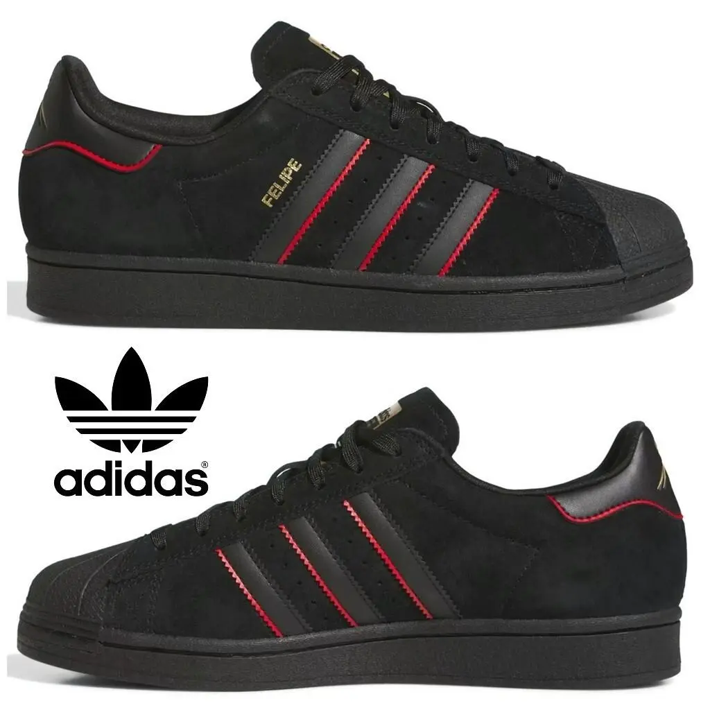 Adidas shoes - adidas Superstar - Superstar - Black, Manufacturer: Core Black / Better Scarlet / Gold Metallic 8