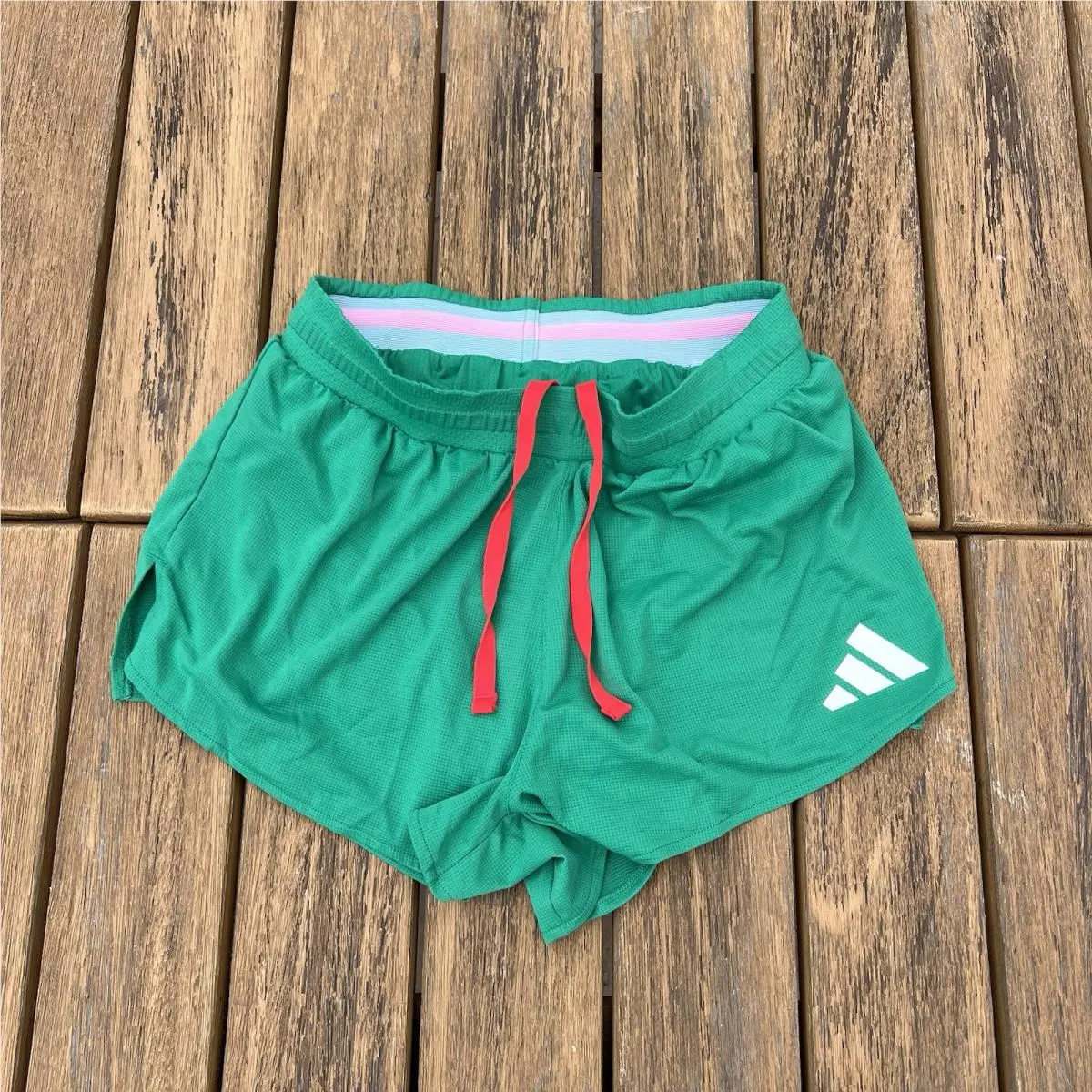 Adidas Mens Green 2” Inseam Classics Pique Split Booty Short Shorts Size S