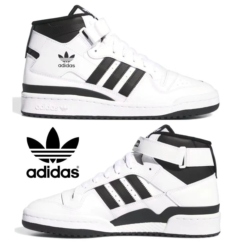 Adidas Originals Forum Mid Men`s Sneakers Comfort Casual Shoes Premium White