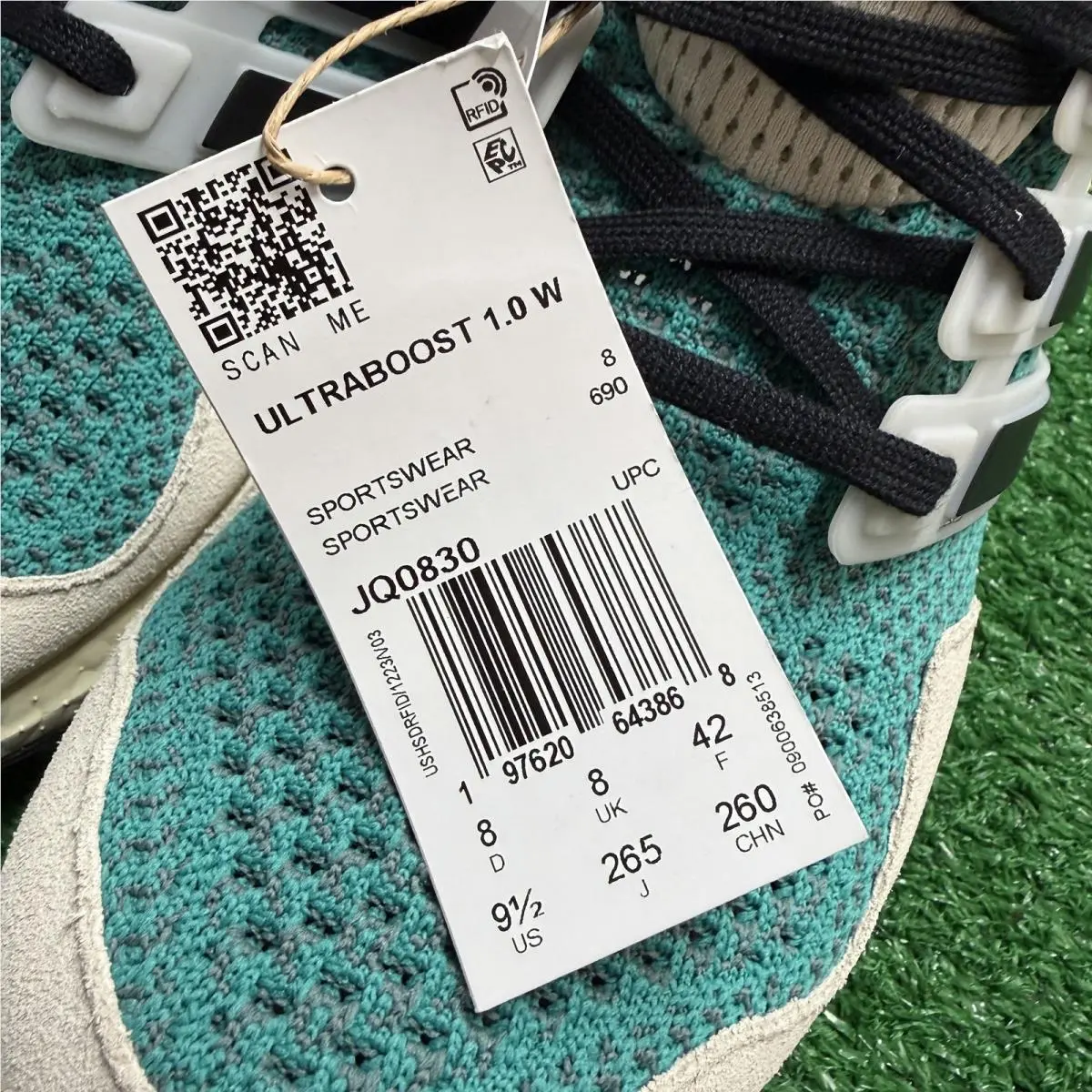 Adidas shoes - Ultra Boost 1.0 Pure Teal Black White - JQ0830 - Green 8