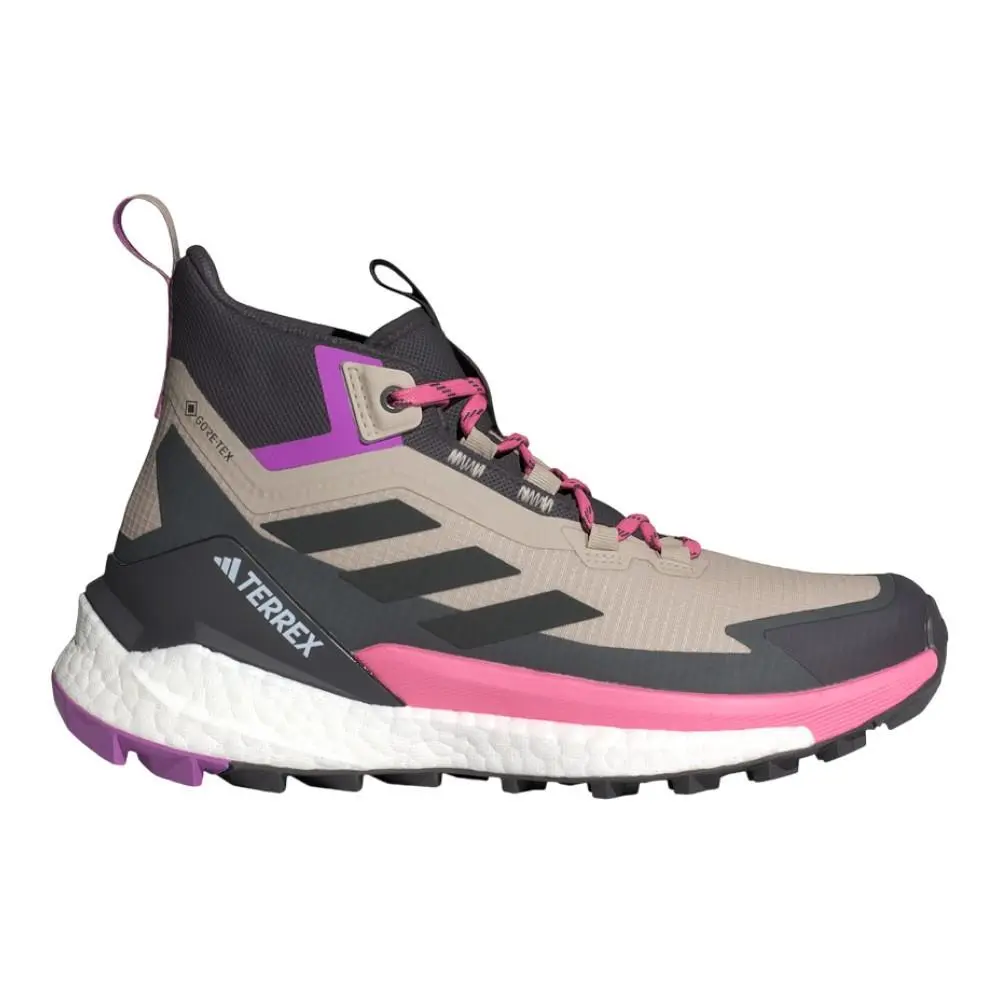 Adidas Terrex Free Hiker 2.0 Goretex Hiking Womens Beige Black Pink Sneakers