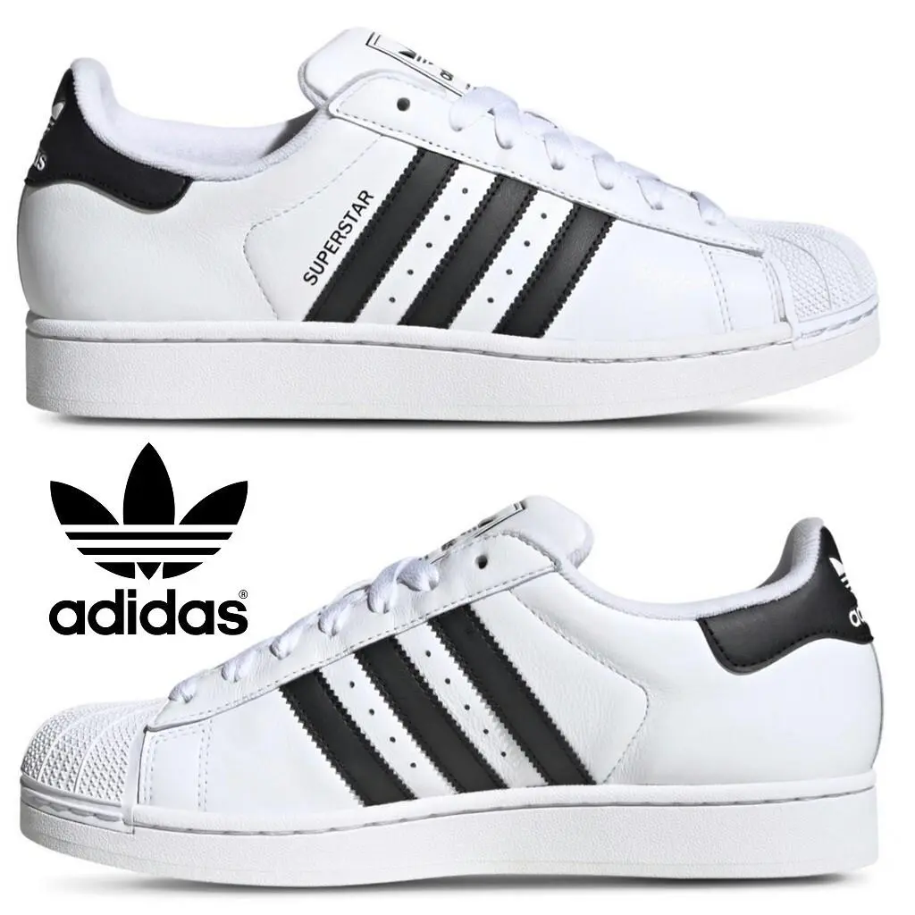 Adidas Originals Superstar II Men`s Sneakers - White Comfort Sport Casual Shoes
