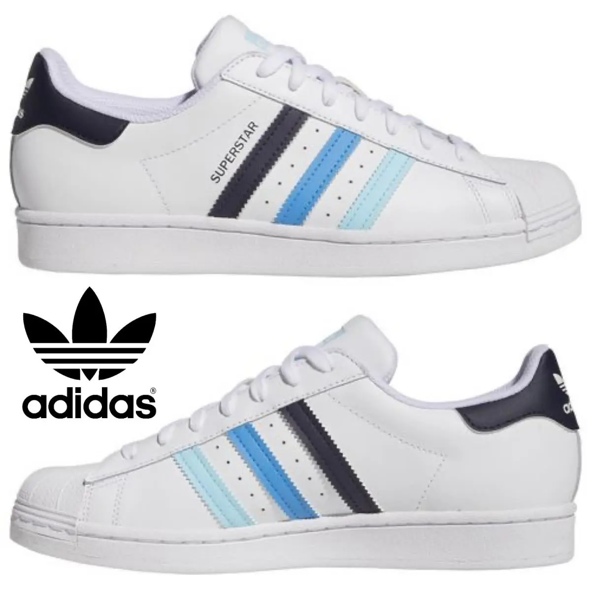 Adidas shoes - adidas Superstar - Superstar - Blue, Manufacturer: White/Blue 5