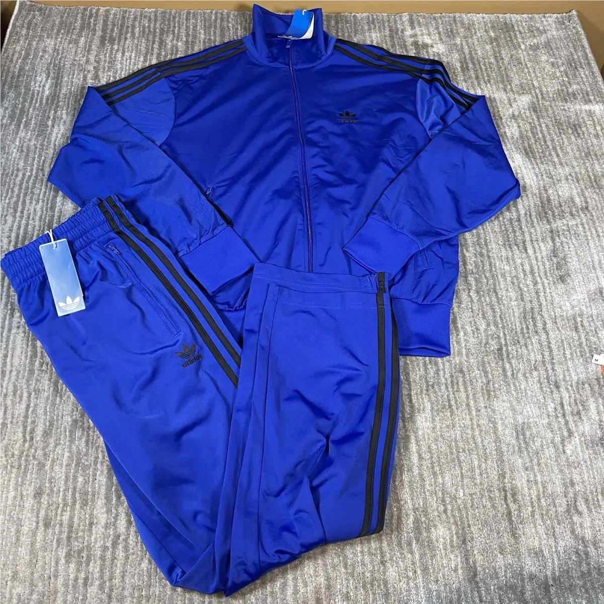 Men`s Size M Adicolor Classics Firebird Track Jacket Lucid Blue/black 3-S by Adidas