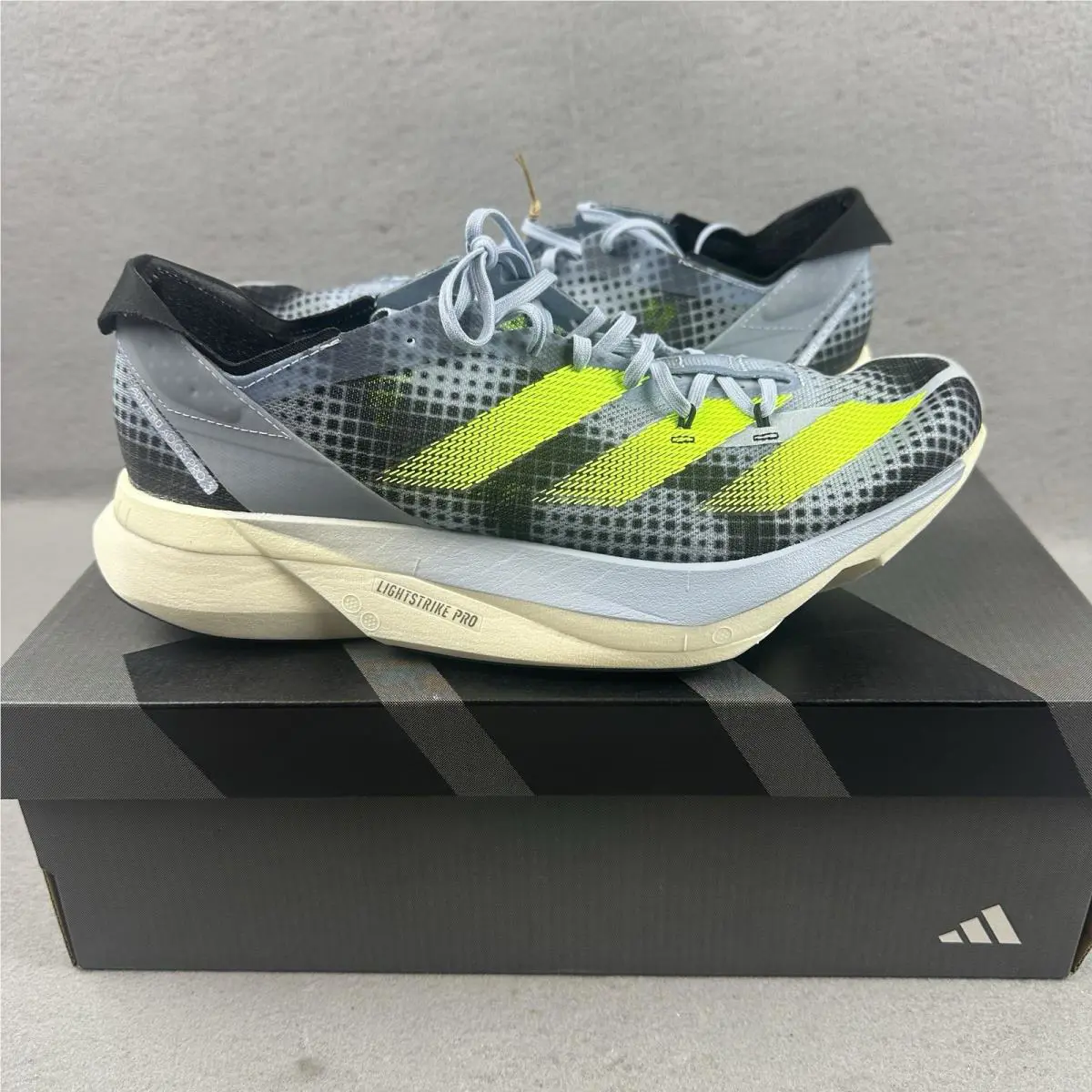 Adidas Adizero Adios Pro 3 Mens 6.5 Womens 7.5 Blue Yellow Running Shoes IG3132