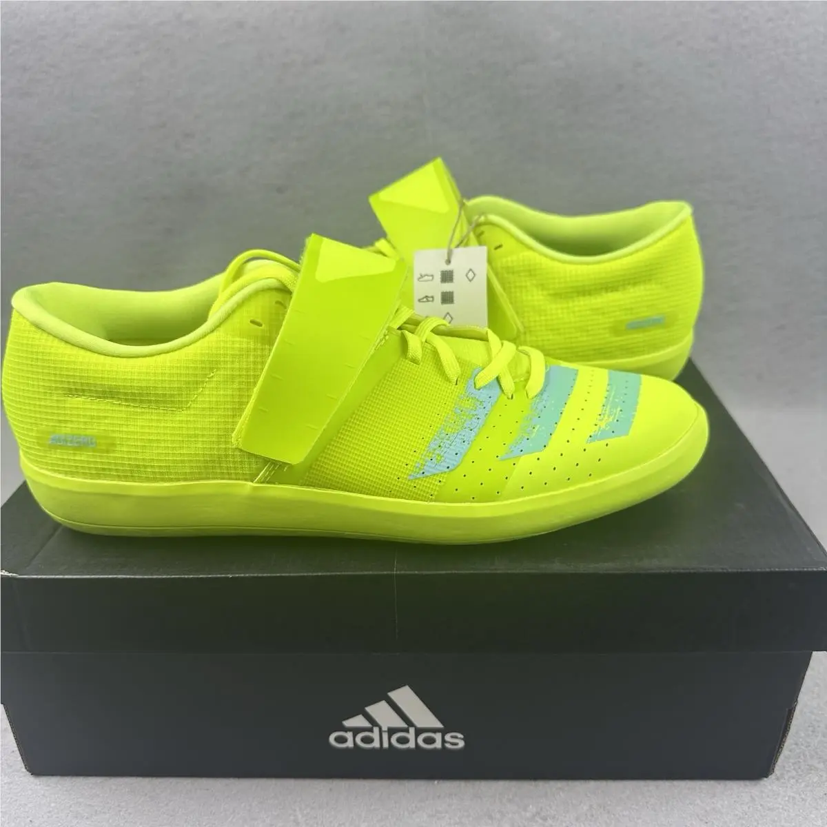 Adidas Adizero Shotput Track Field Shoes Mens 10 Throwing Solar Yellow Box