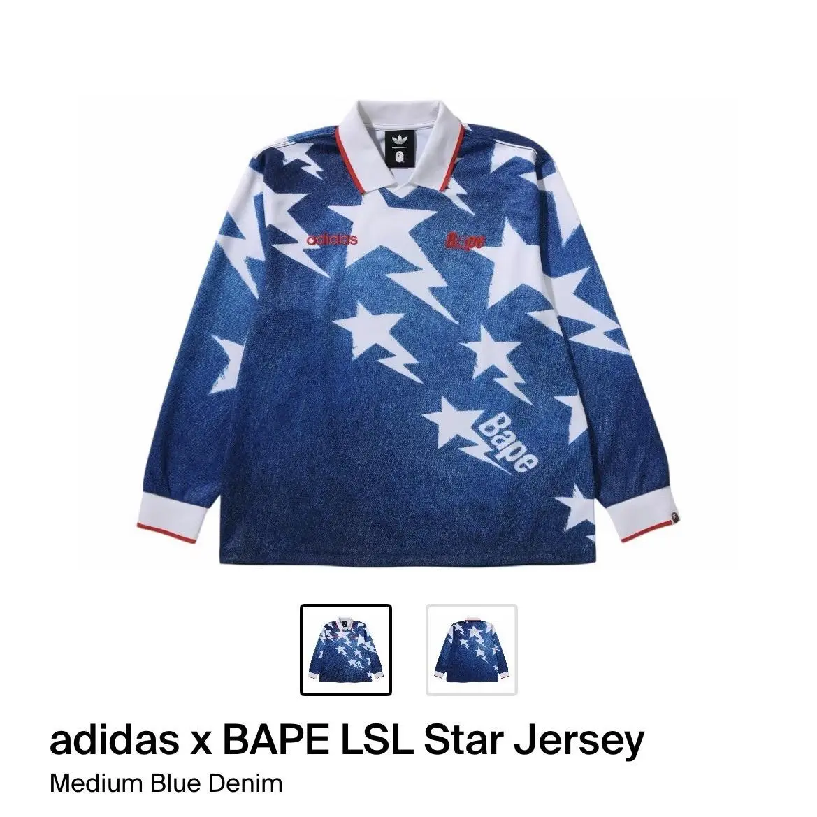 Adidas clothing - KF4913 LSL STAR JERSEY BAPE® - KF4913 - Blue 9