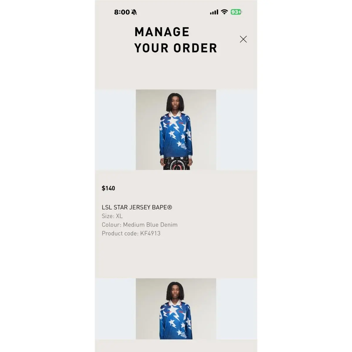 Adidas clothing - KF4913 LSL STAR JERSEY BAPE® - KF4913 - Blue 2