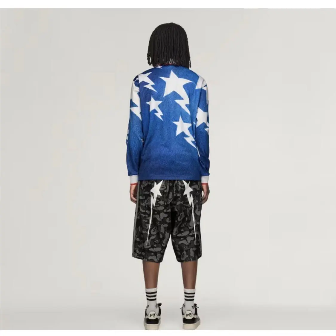 Adidas clothing - KF4913 LSL STAR JERSEY BAPE® - KF4913 - Blue 1