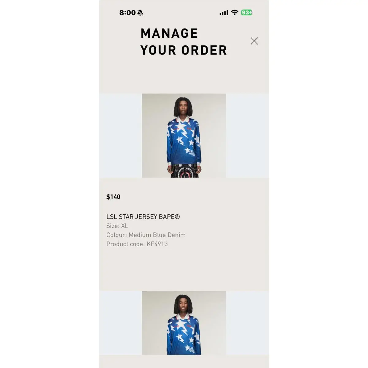 Adidas clothing - KF4913 LSL STAR JERSEY BAPE® - KF4913 - Blue 2