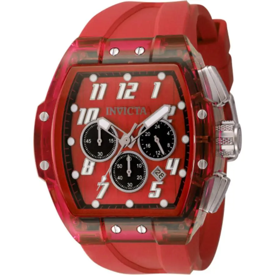 Invicta S1 Rally Chronograph Gmt Date Quartz Red Dial Men`s Watch 45483